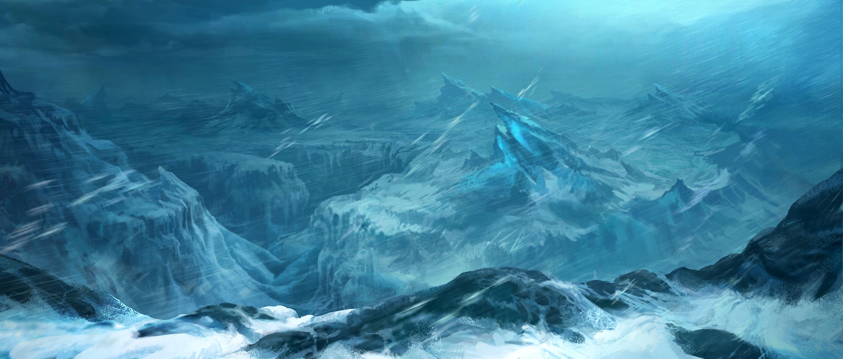 2700x1150 World of Warcraft Frostborne Peaks HD Wallpaperx1150