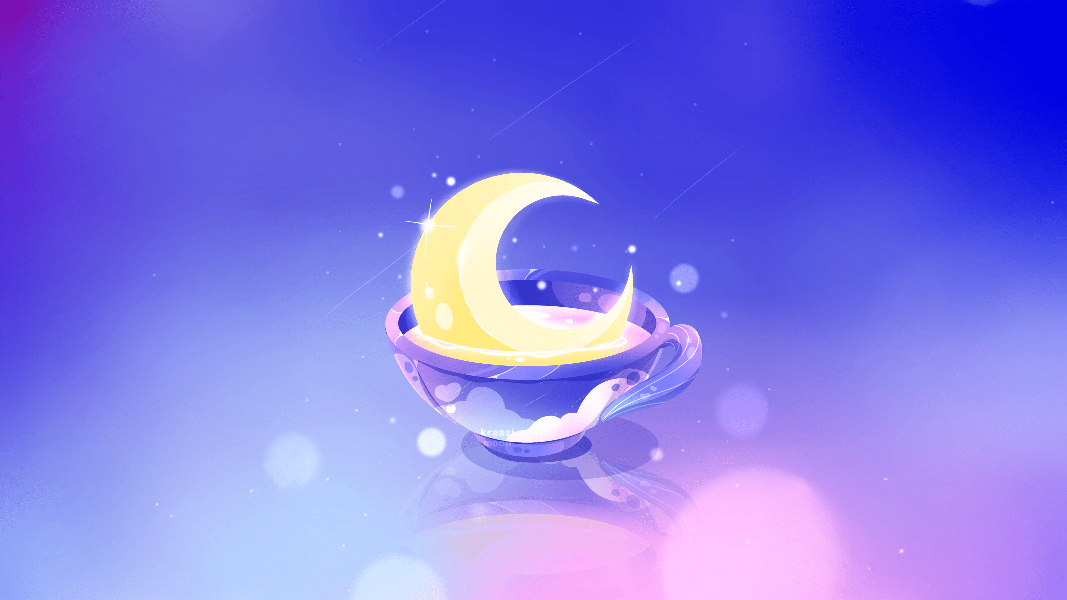 4480x2520 Dreamy Wallpaper 4K, Crescent Moon, Aesthetic
