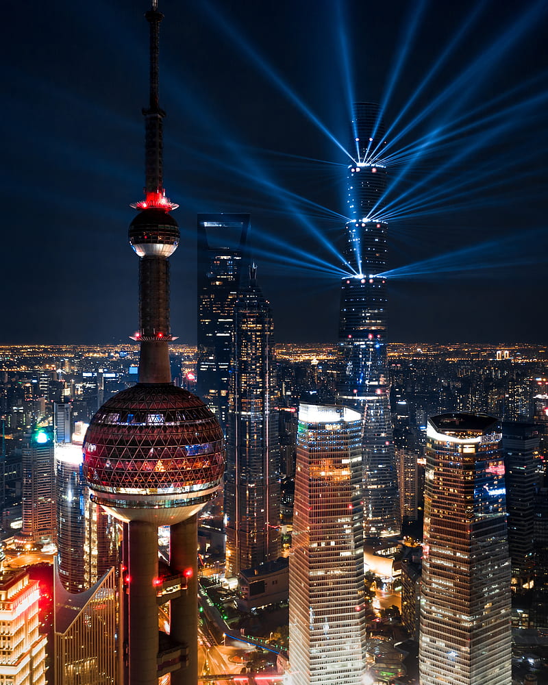 800x1000 Night city, skyscrapers, city lights, aerial view, architecture, HD phone wallpaper