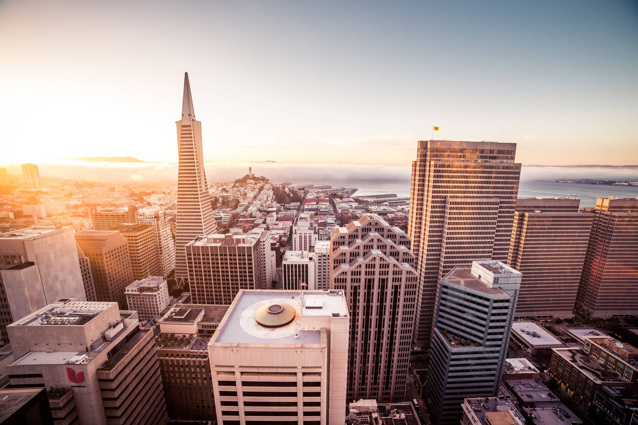 2210x1473 Sunset Over the Skyscrapers in San Francisco. Free California Photo