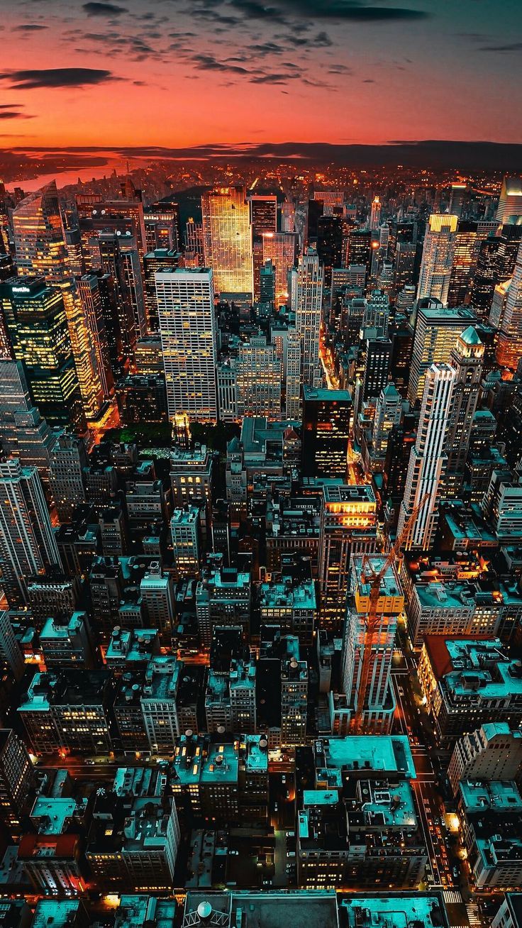 736x1308 City Skyline Phone Wallpaper