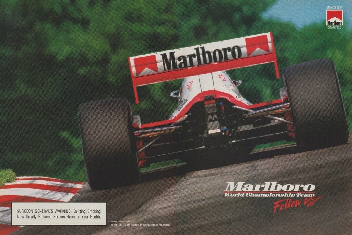 1200x802 Team Marlboro Racing Us Cigarette Race Car- 2Page Print Ad Photo