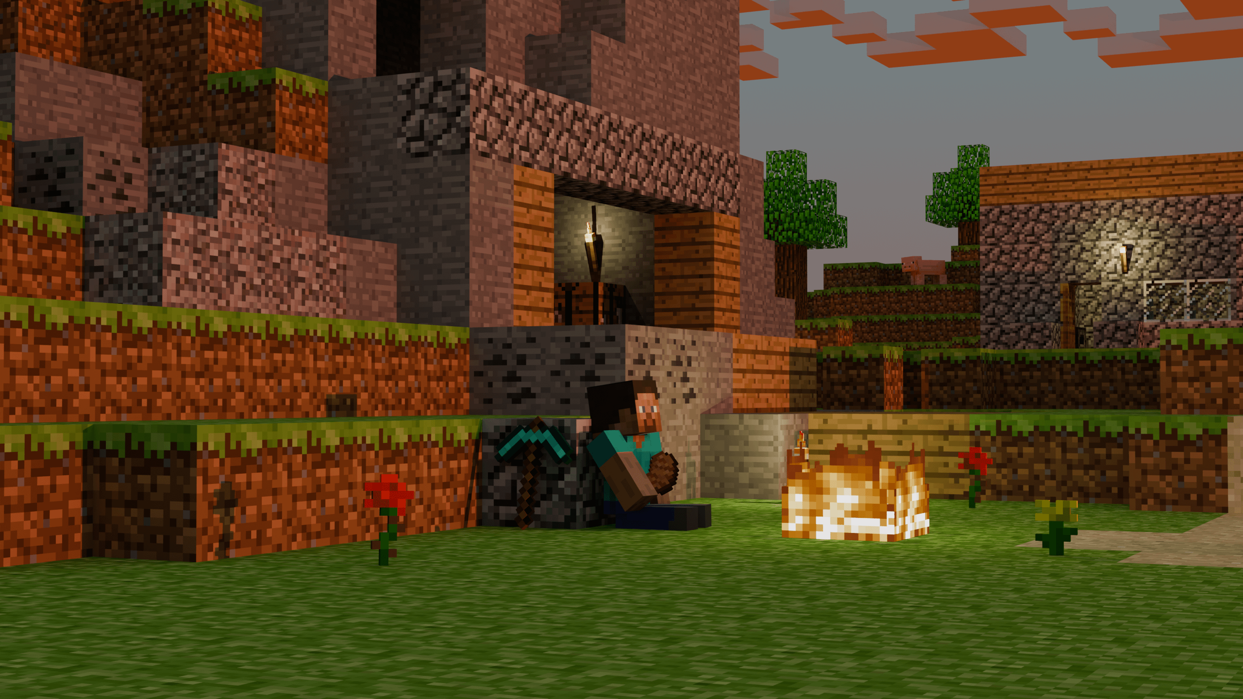 2560x1440 More older styled Minecraft wallpaper