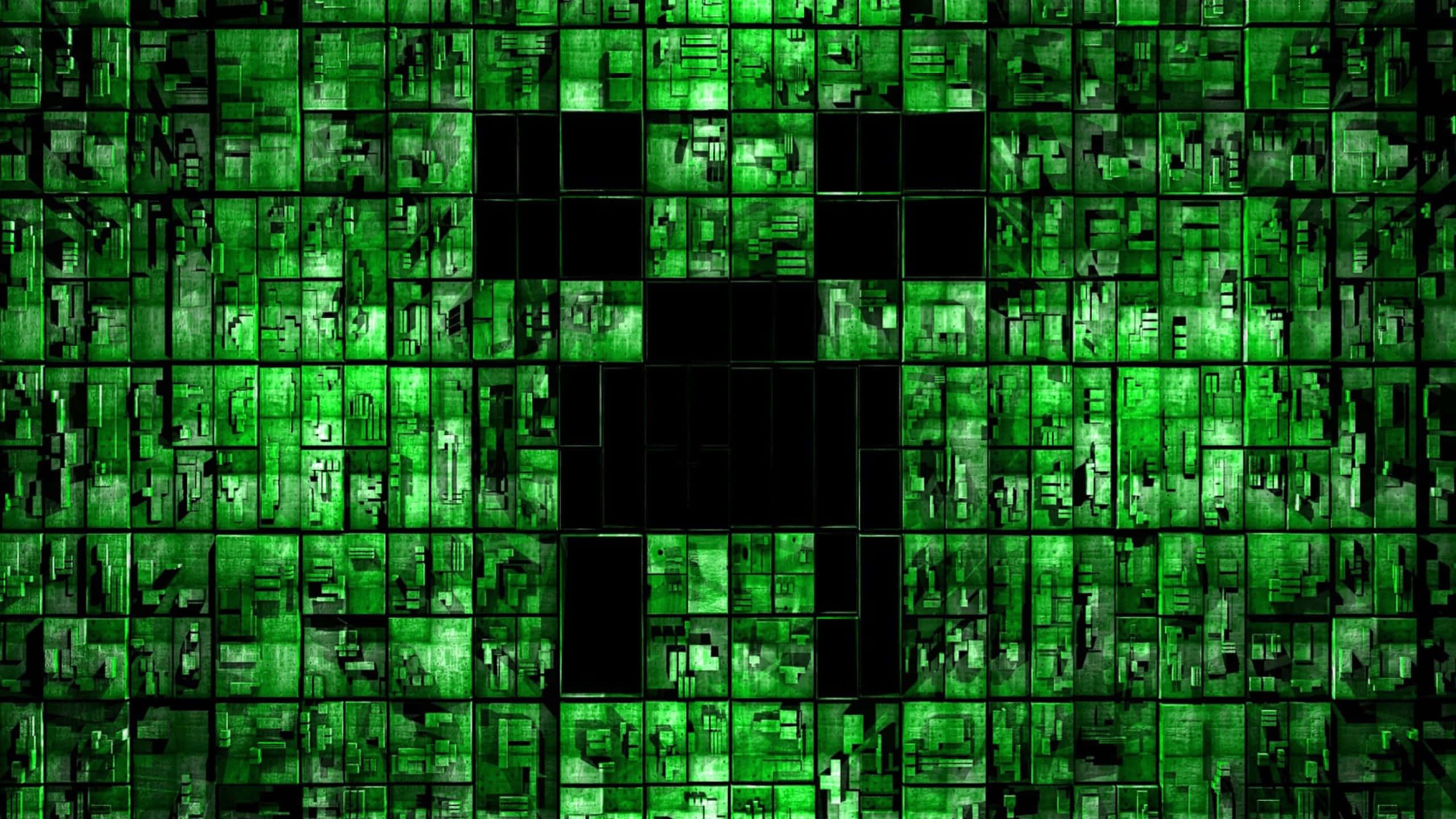 2560x1440 Download Old Video Game Green Minecraft Wallpaper