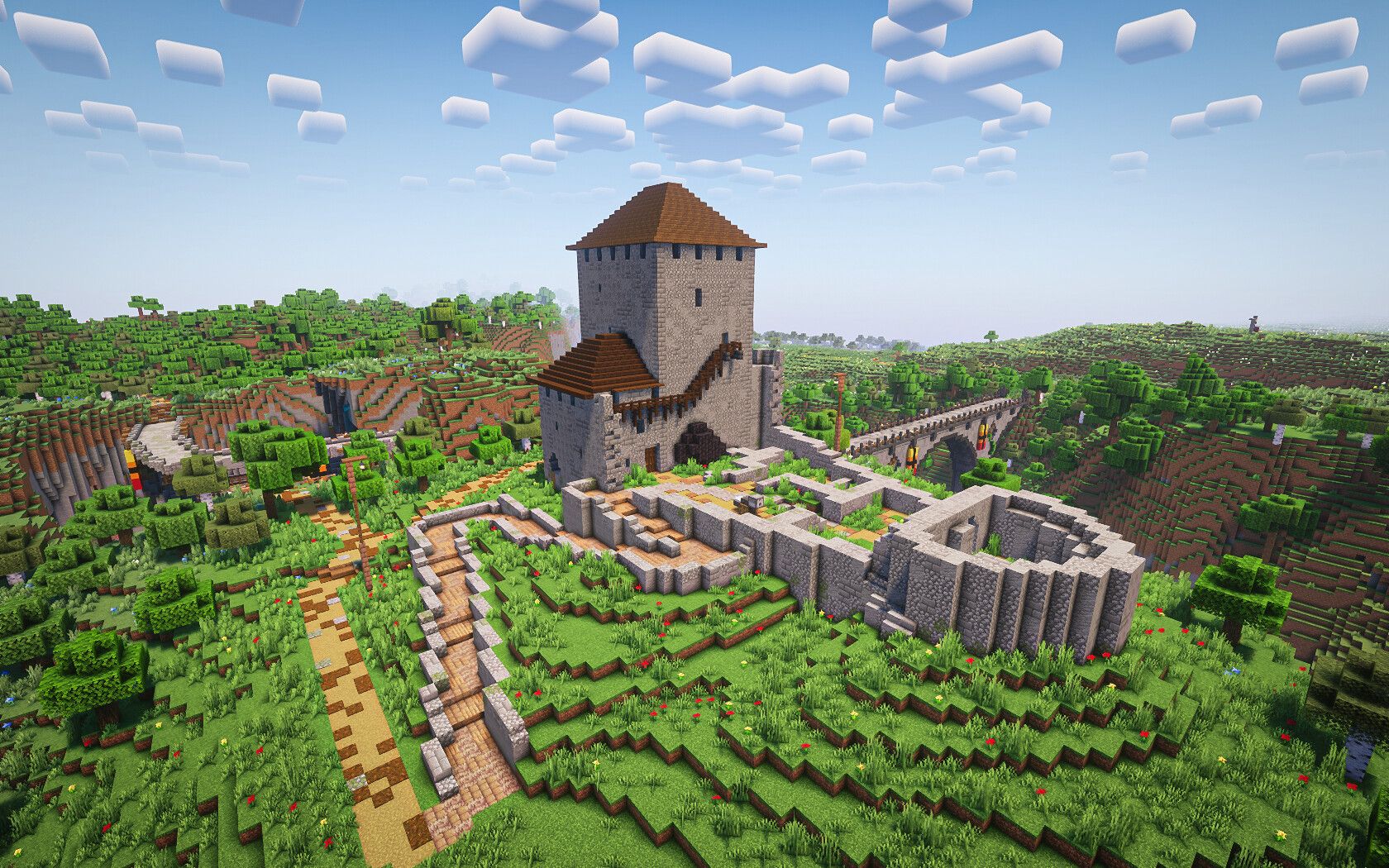 1680x1050 Minecraft: Old fortress