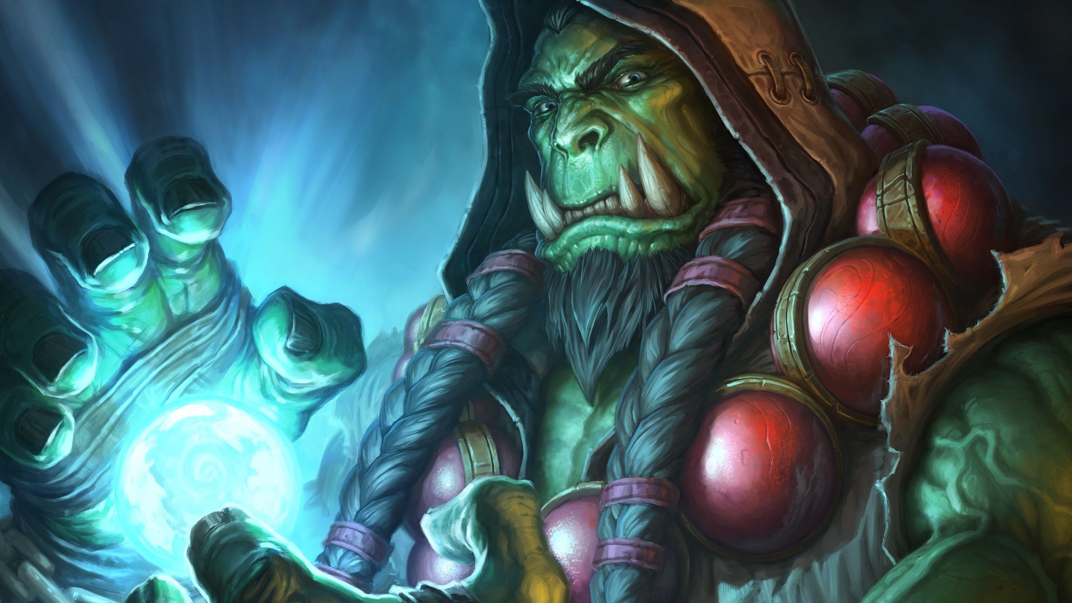 2096x1180 Shaman, Video games, Hearthstone, Warcraft, Digital art, Artwork, Thrall, Orc, World of Warcraft, Blizzard Entertainment Wallpaper HD / Desktop and Mobile Background