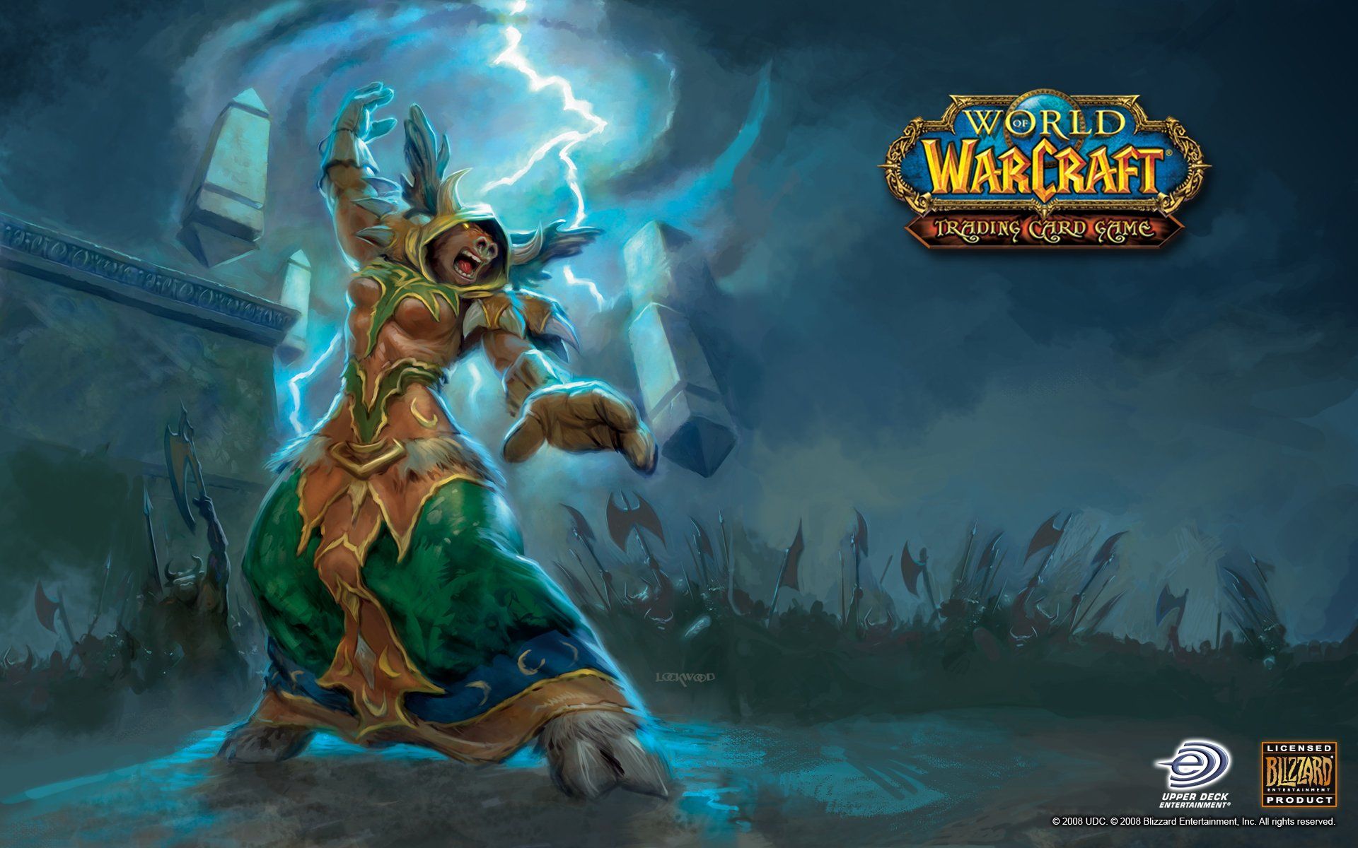 1920x1200 Epic Tauren Shaman Unleashing Lightning