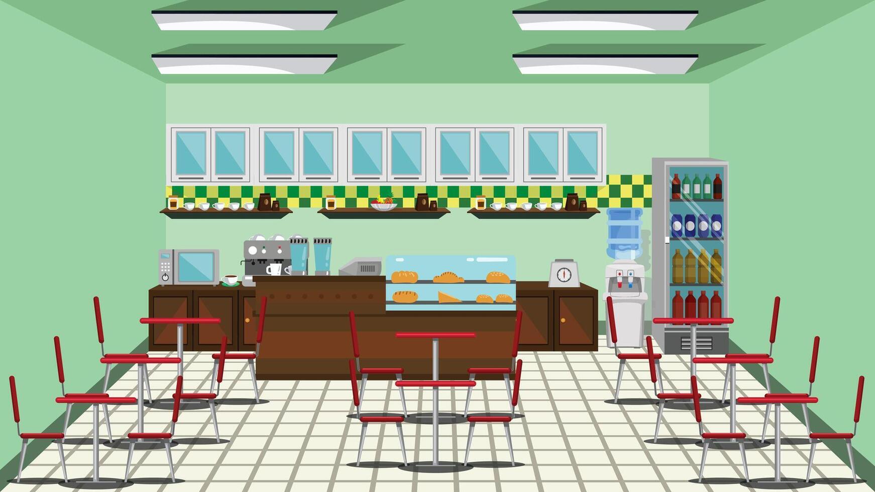1742x980 Lunchroom School Canteen Illustration
