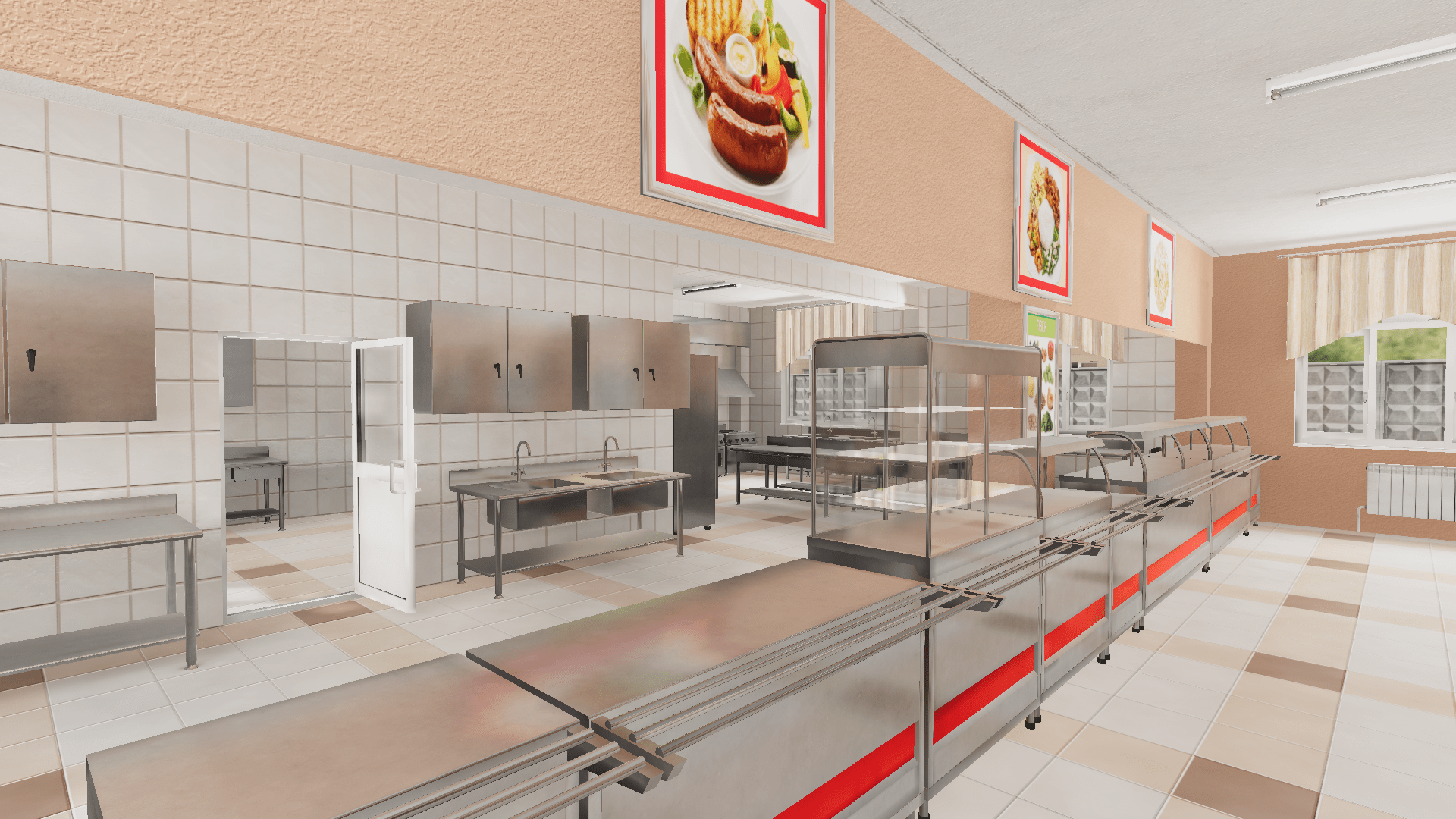 1920x1080 School Cafeteria Stage Content Store