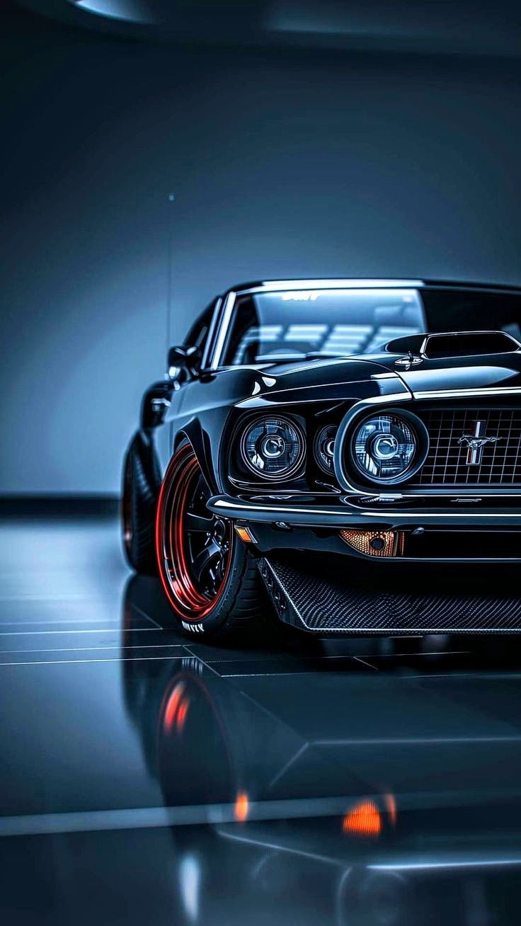 736x1308 Black classic muscle car. Black muscle car design, Classic car restoration ideas, Mustang wallpaper