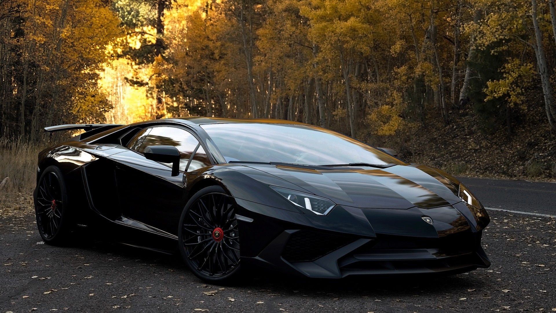 1920x1080 Black Lamborghini Aventador 4K HD Wallpaper