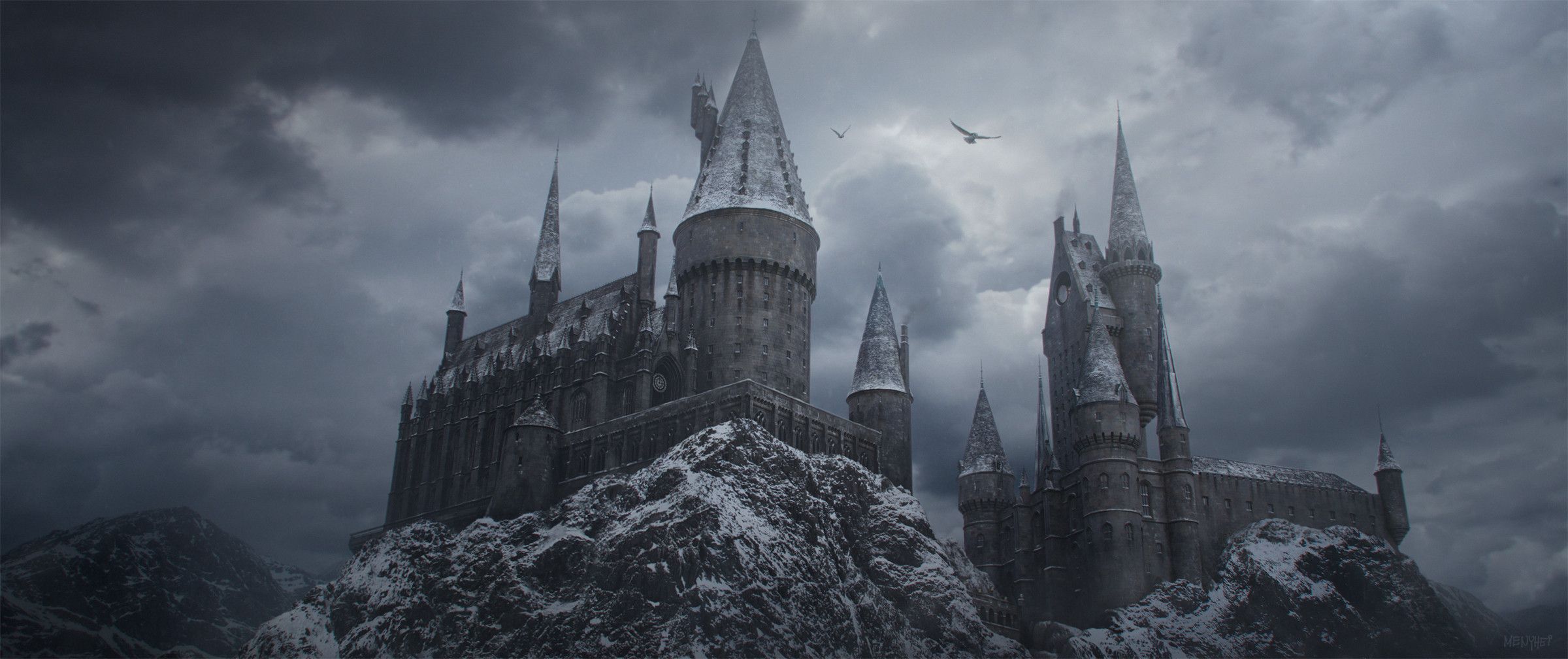 2400x1008 Autumn at Hogwarts