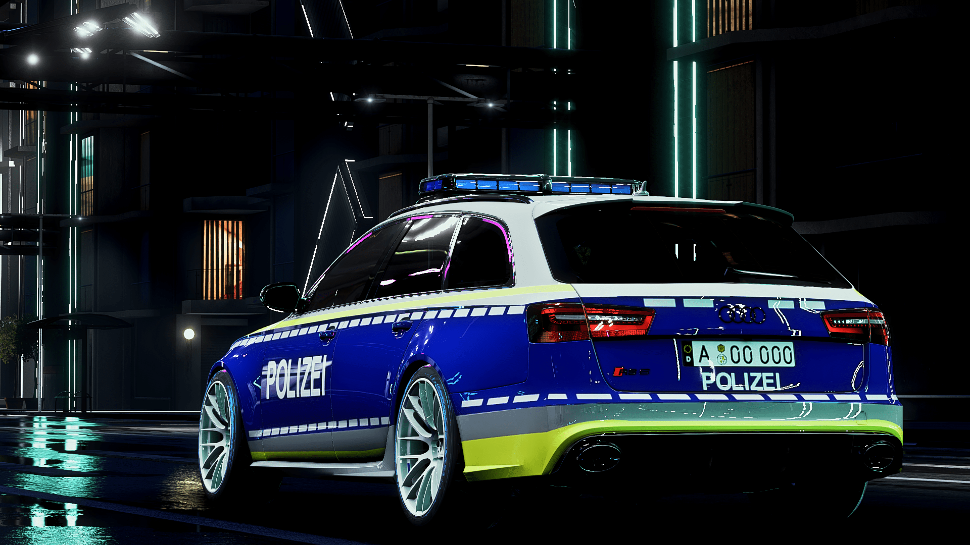 1920x1080 German Police design for the Audi RS6 16'. Let's catch the bad guys!
