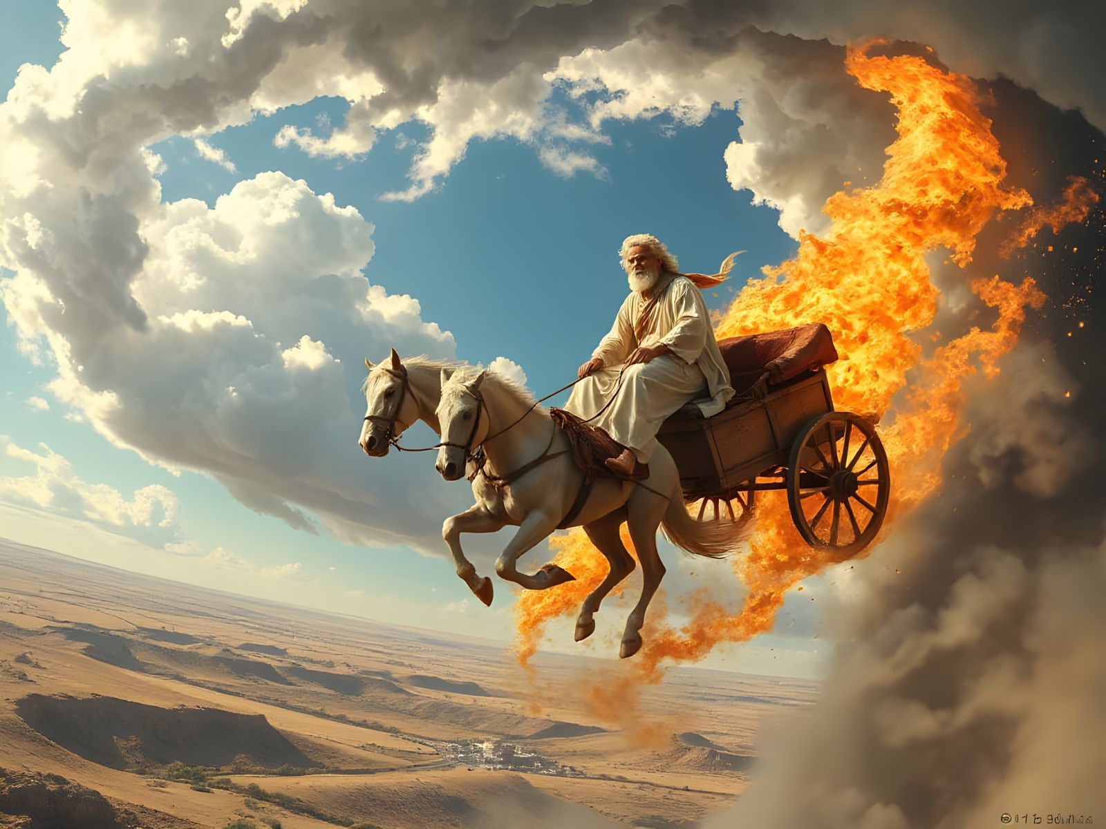 1600x1200 Elijah's Fiery Ascent in a Chariot