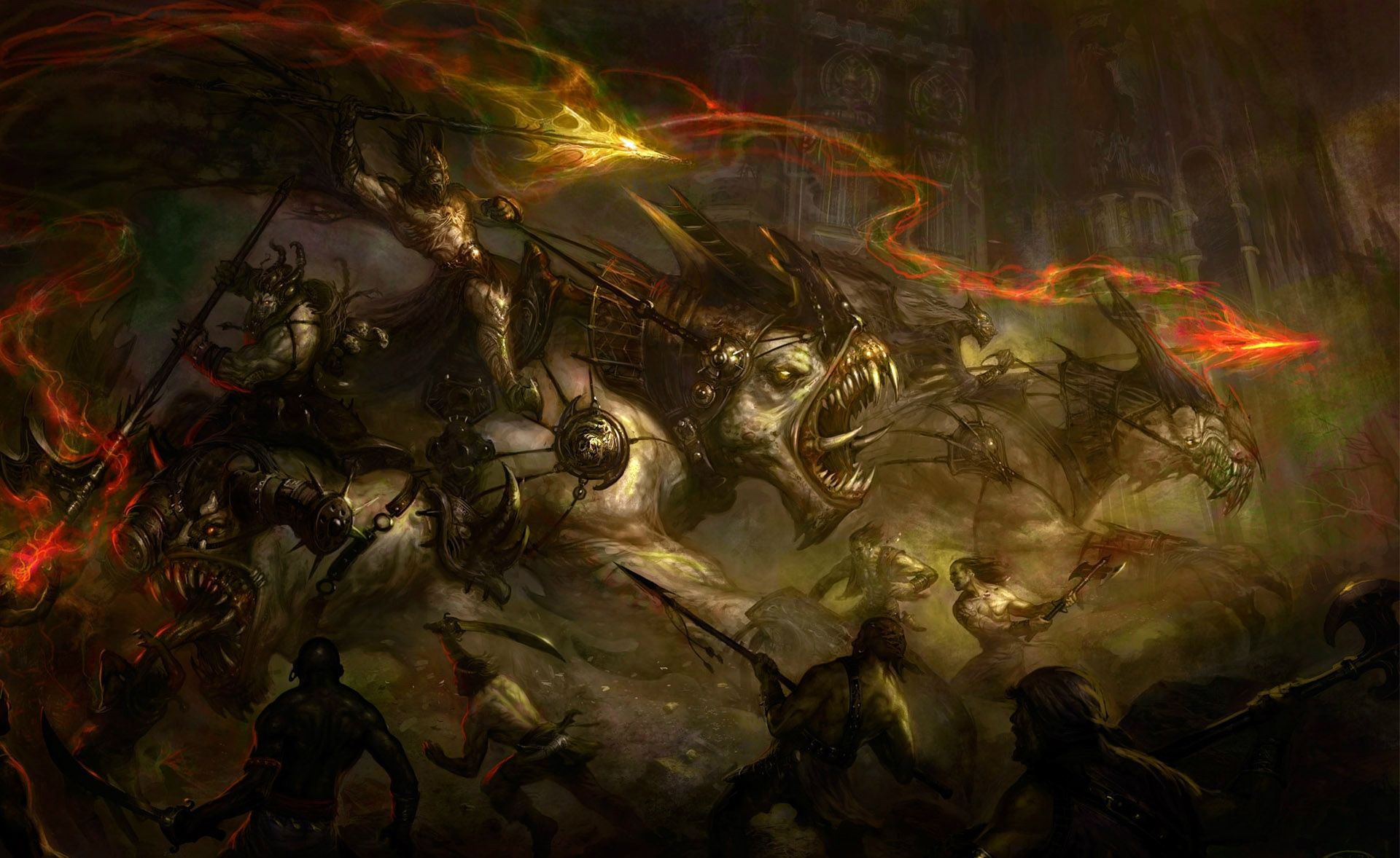 1920x1178 Phone wallpaper: Fantasy, Battle 192540