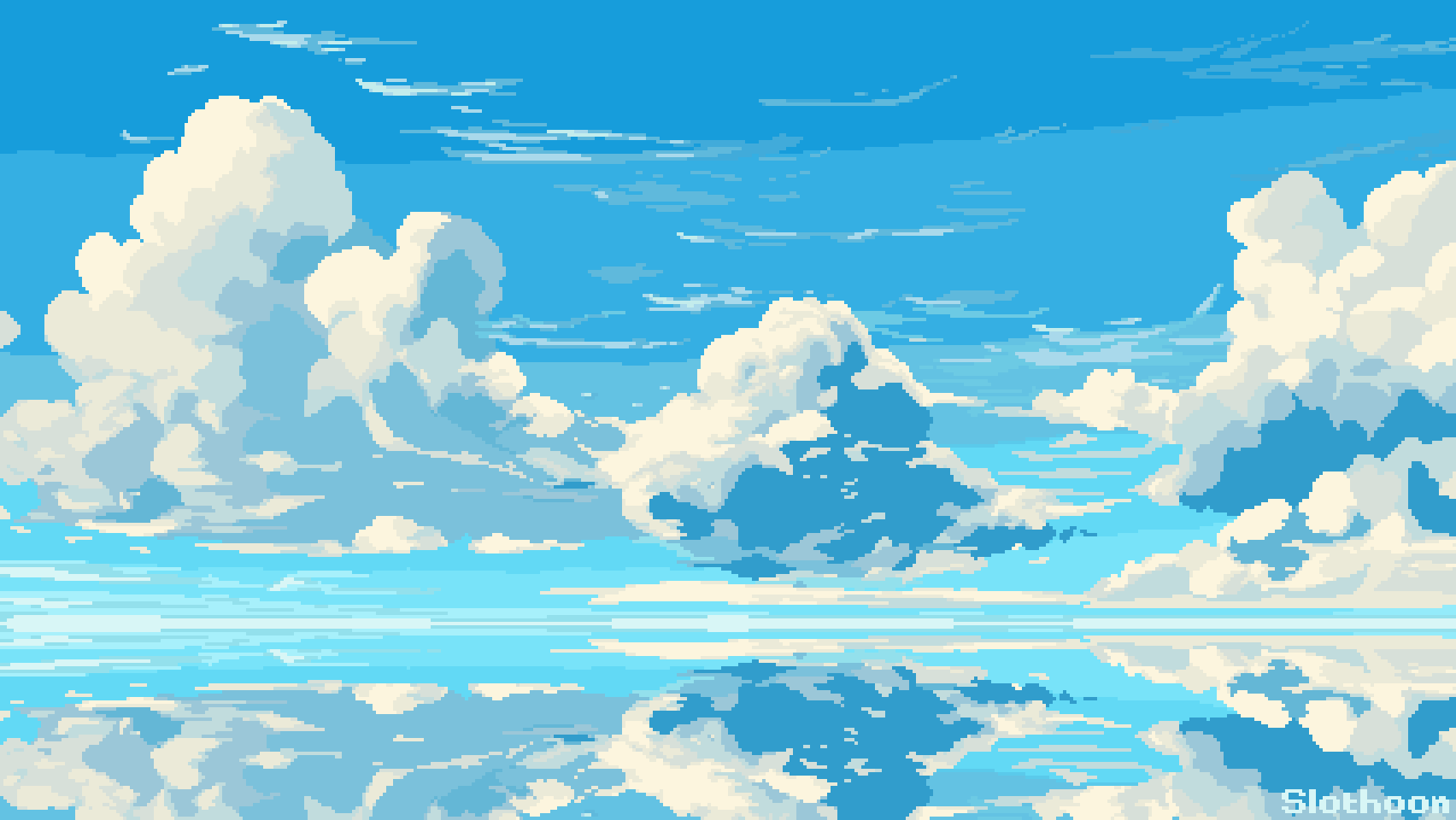 1704x960 I Made A New Background For My Game. This Time For An Intro Level On A Beach, With A Dream Esque Sea
