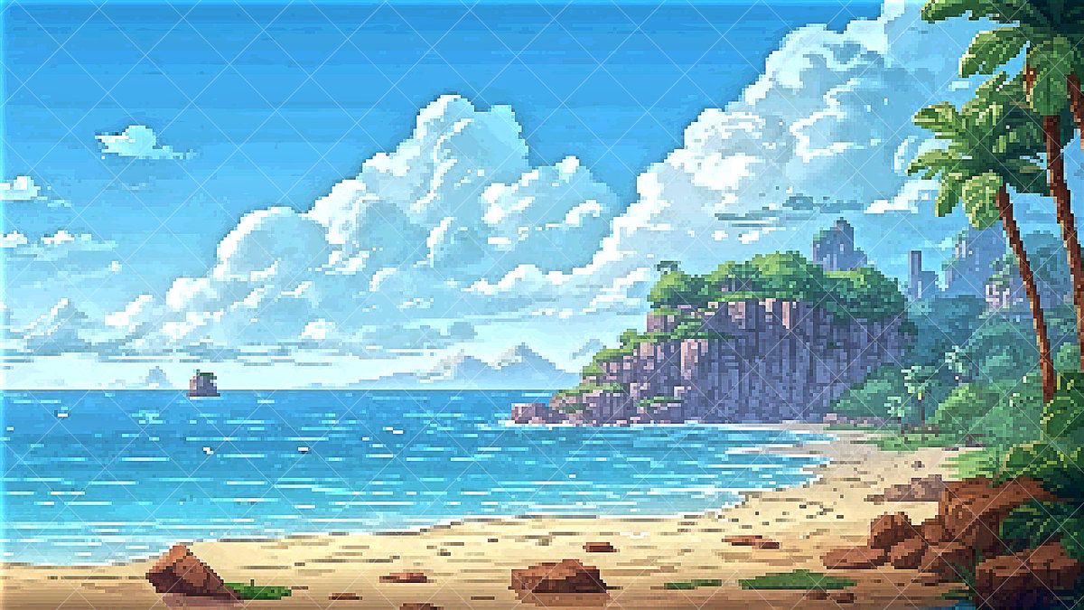 1200x675 BACKGROUND Beach 2D Environments. Unity Asset Store