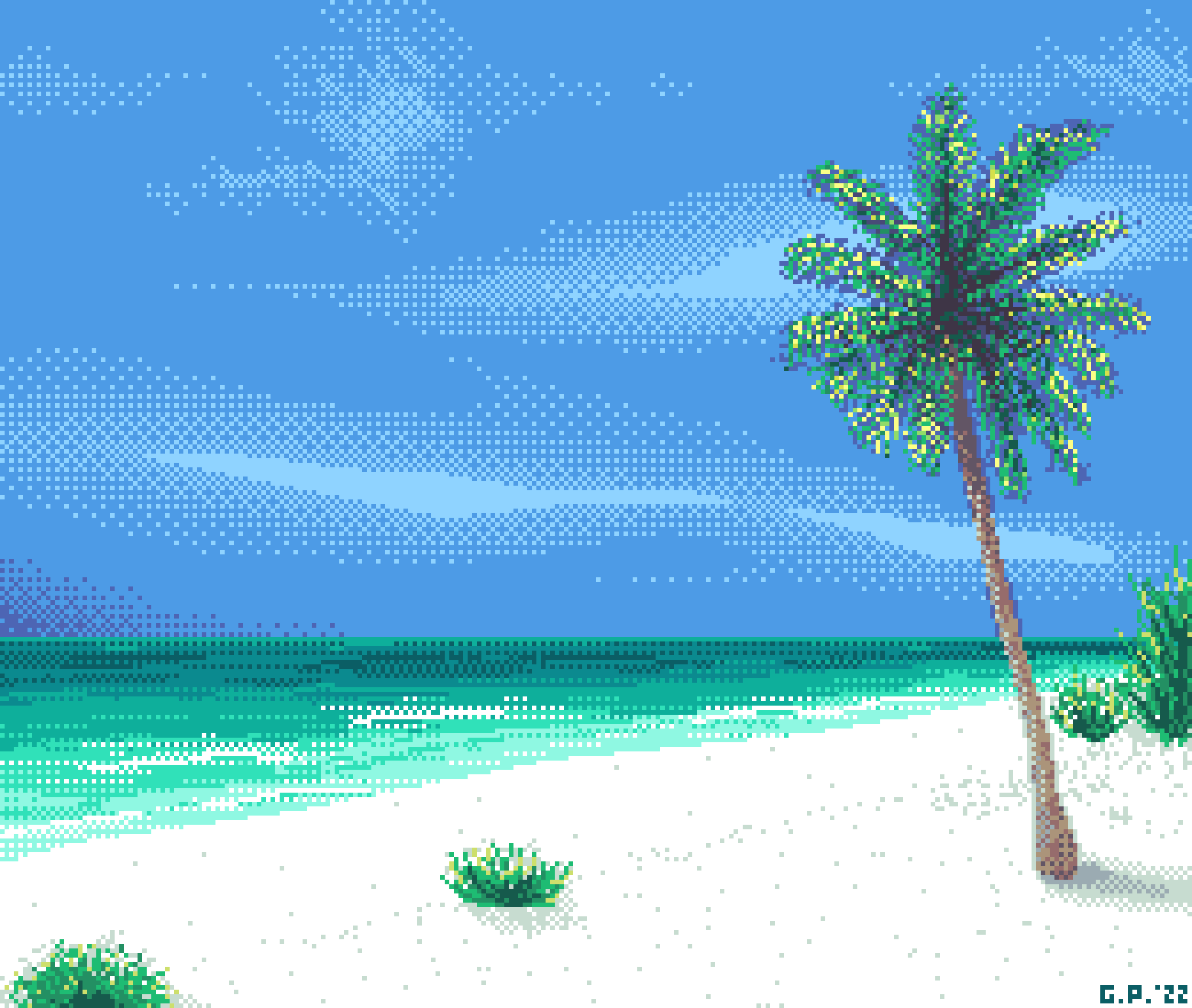 2080x1760 Beach, me, pixel art, 2022