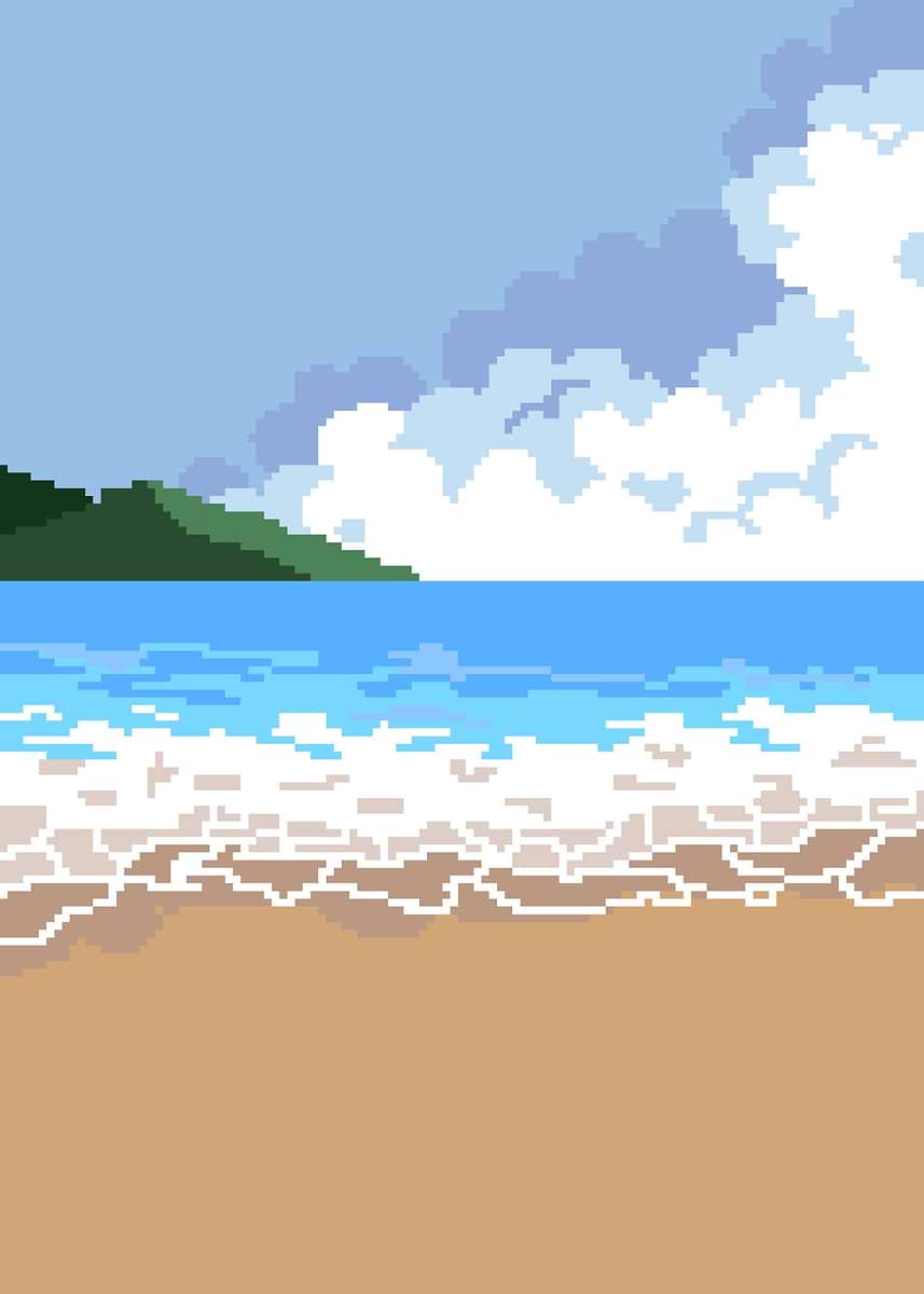 857x1200 Beach Scenery Pixel art