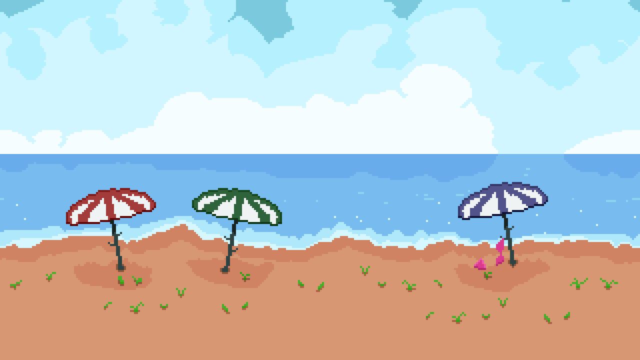 1280x720 Parallax Beach Pixel art