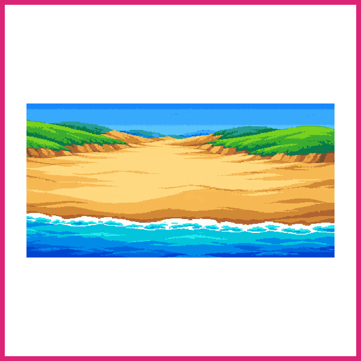 1200x1200 Cozy 16 Bit Beach Background