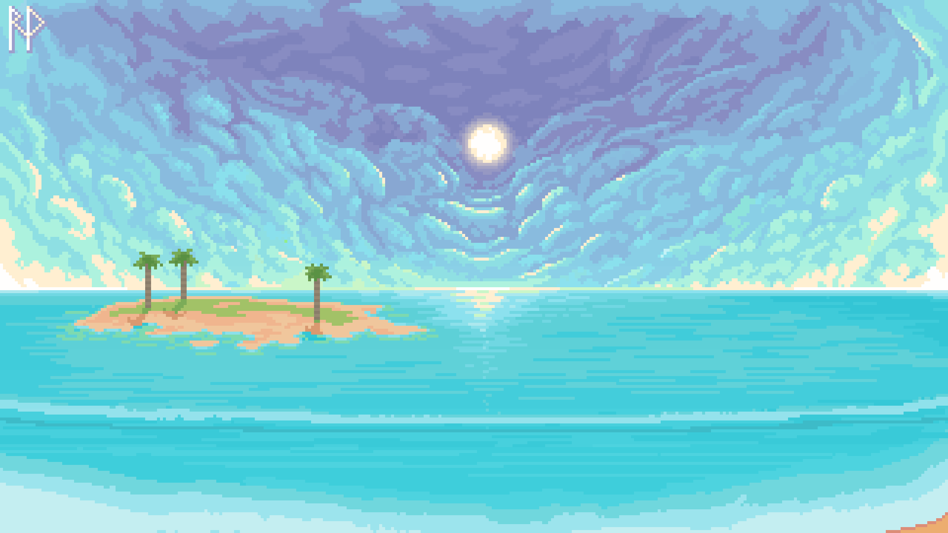 1920x1080 Terraria Inspired Ocean Biome : Pixel Animation