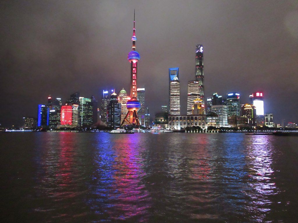 1024x768 Pudong Shanghai Night Skyline Jan