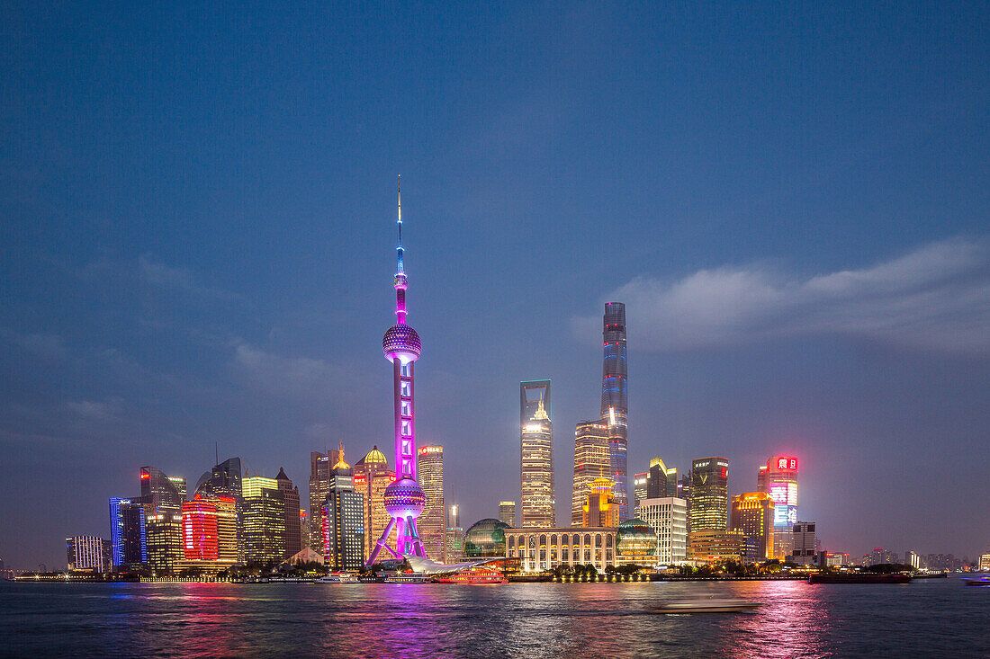 1100x733 futuristic Pudong skyline in background