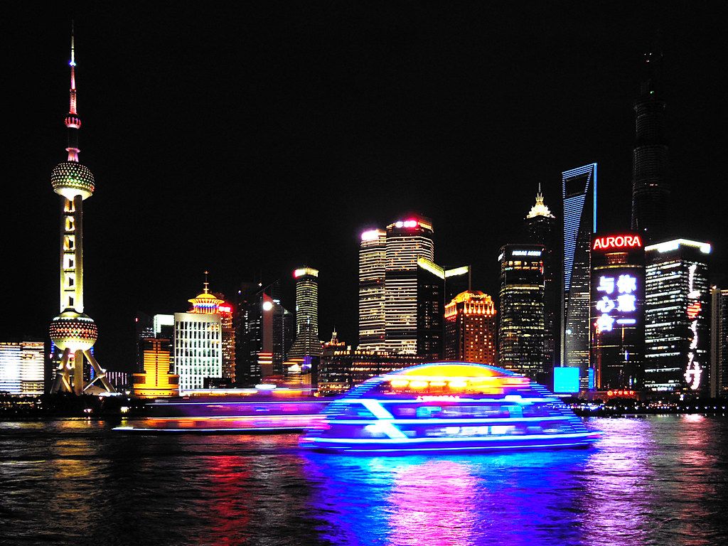 1024x768 View of Pudong, Shanghai. Pudong refers to the land in
