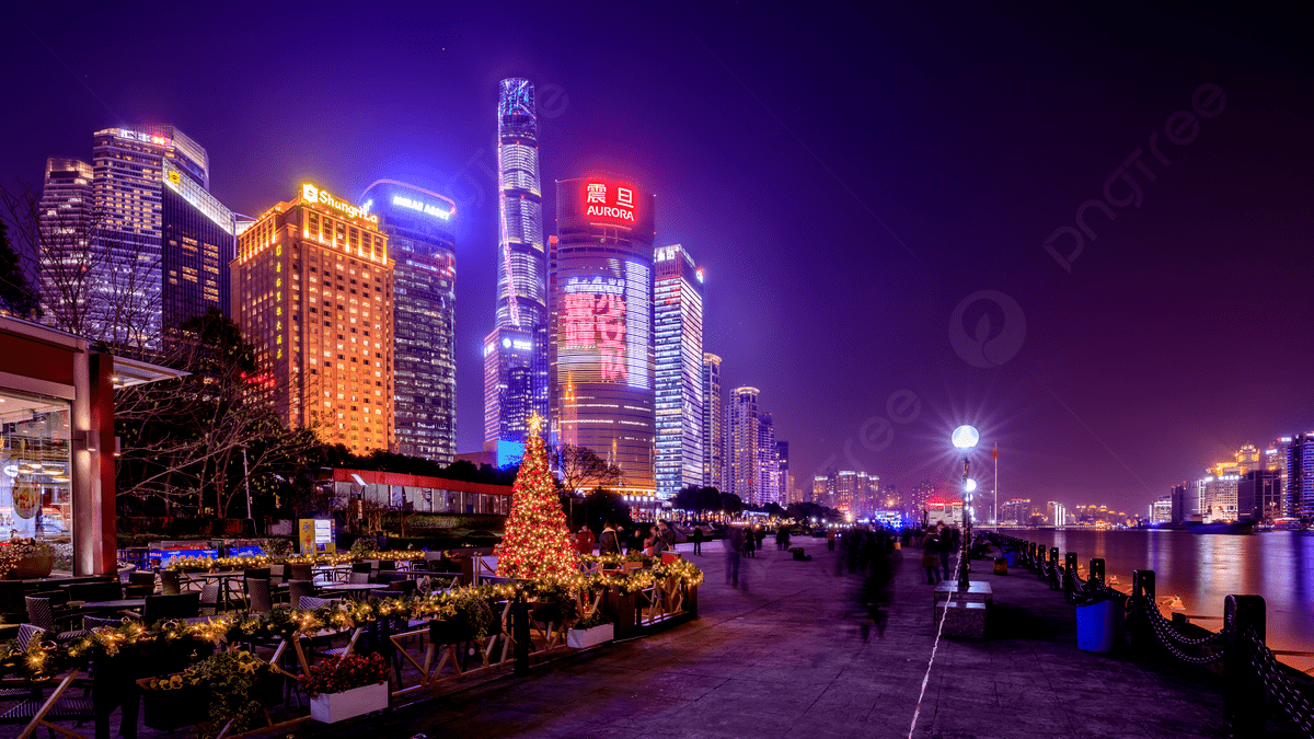 1200x675 Night View Of Binjiang Avenue In Pudong, Shanghai, Pudong, Riverside Promenade Background Image And Wallpaper for Free Download