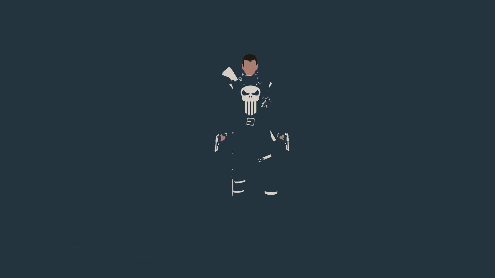1920x1080 The Punisher, Minimalism, Marvel Comics, Skull Wallpaper HD / Desktop and Mobile Background