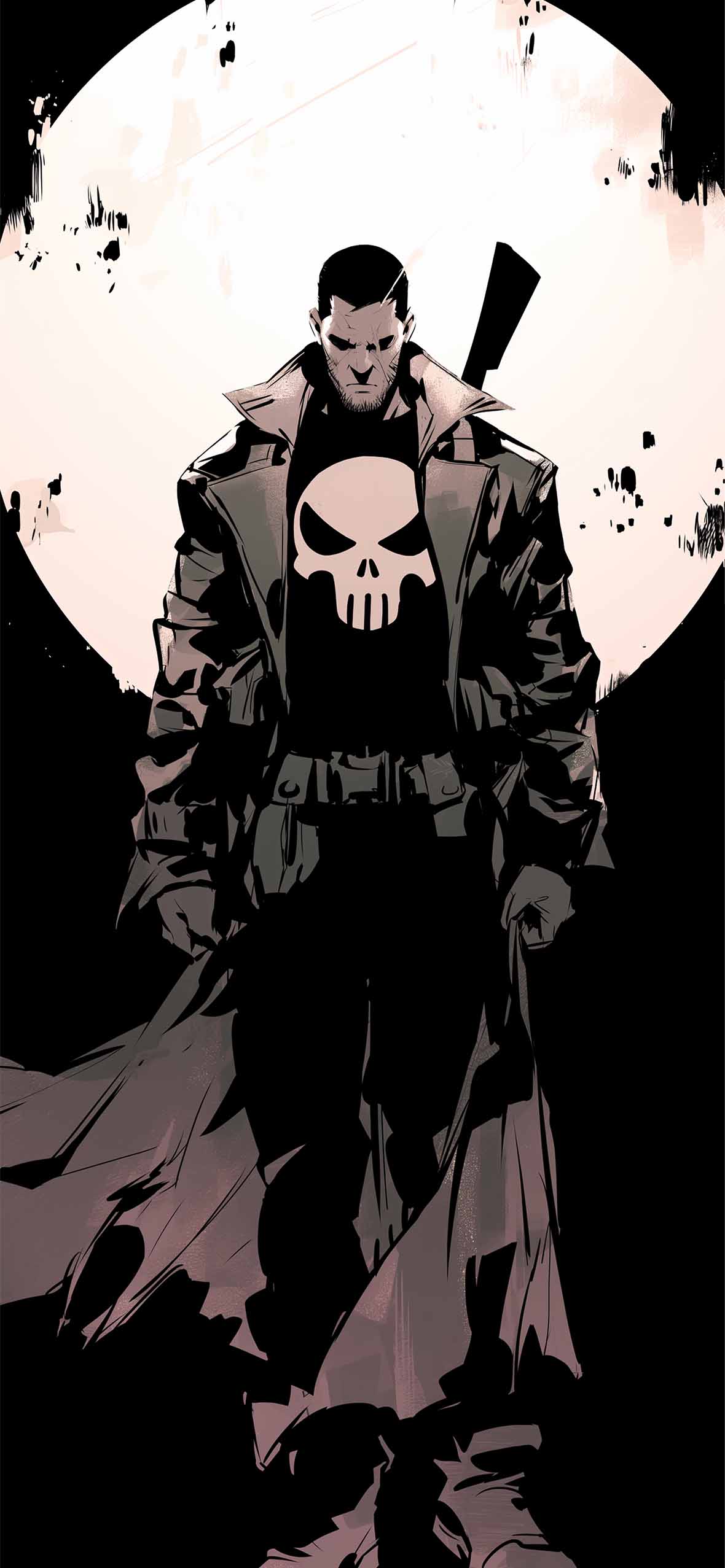 1180x2554 The Punisher Moonlit Grim Shadow Wallpaper
