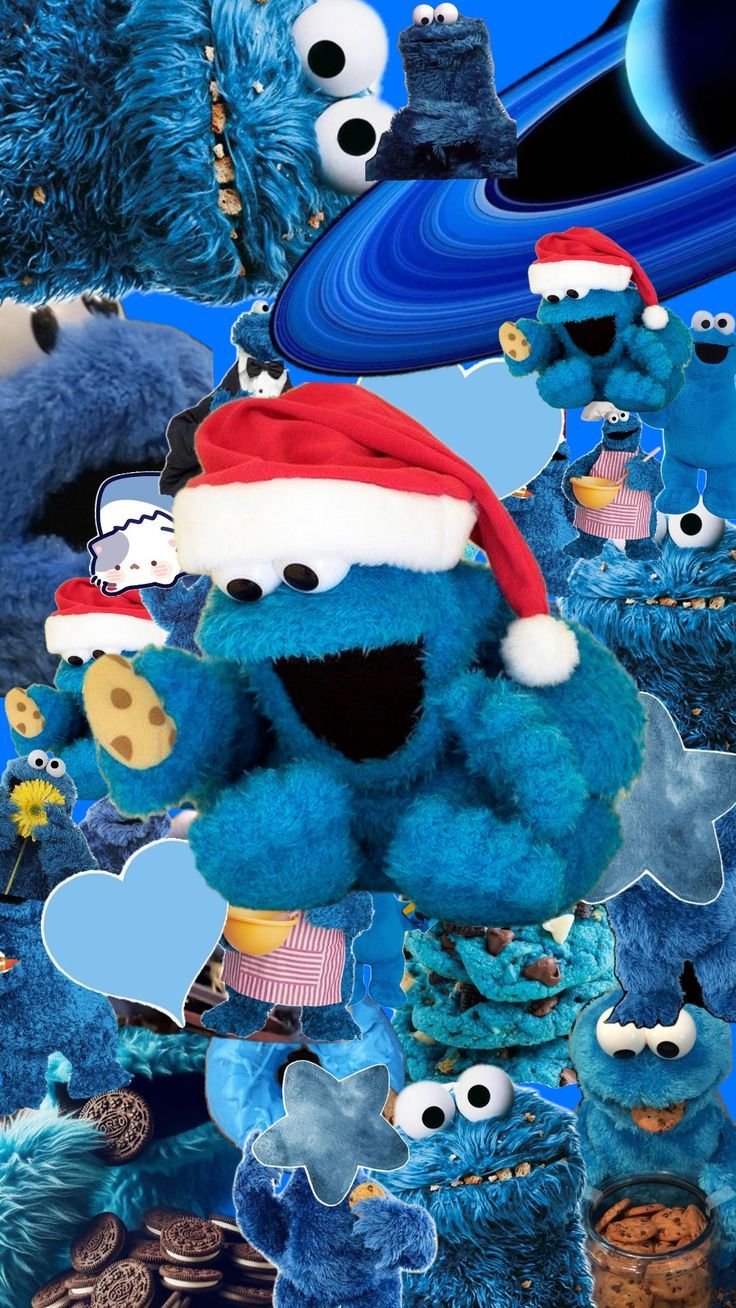 736x1308 Cookie Monster Christmas Wallpaper