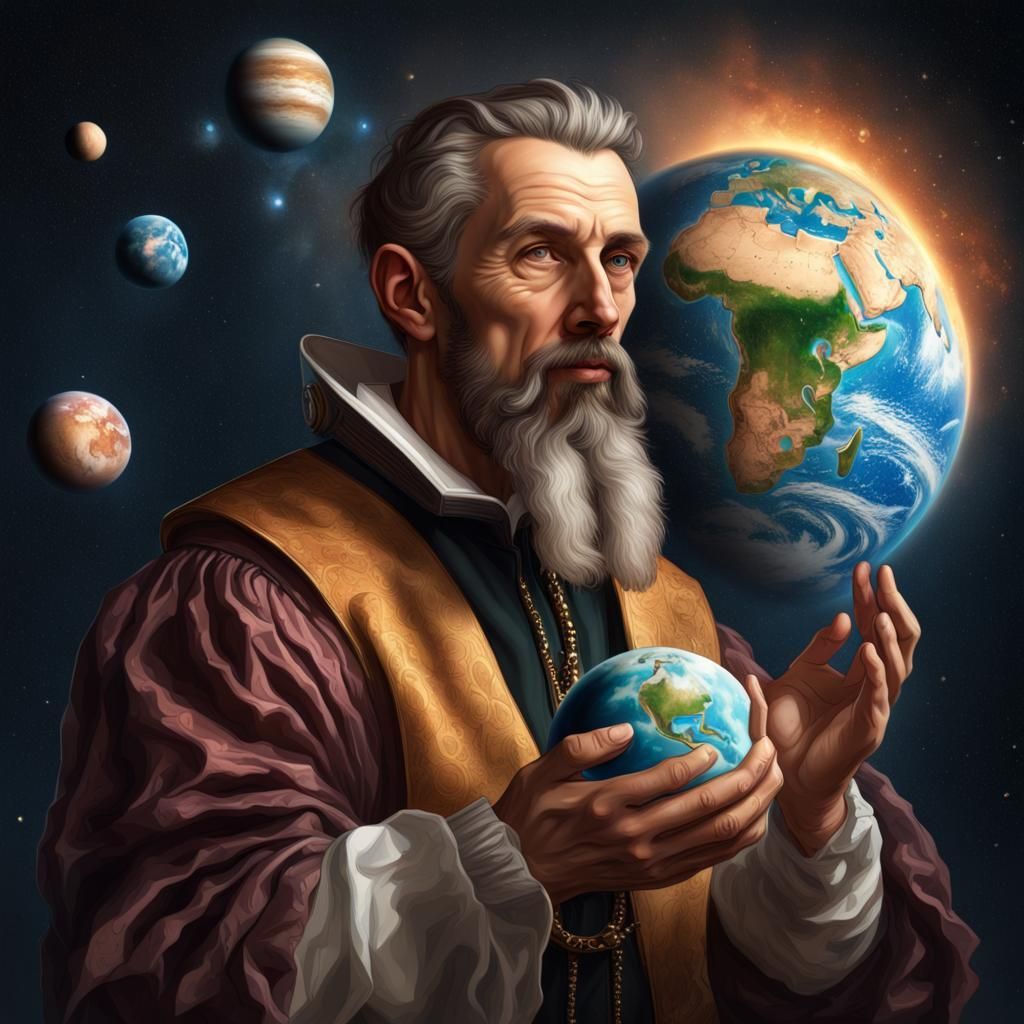 1024x1024 Astronomer Johannes Kepler Envisioning the Cosm