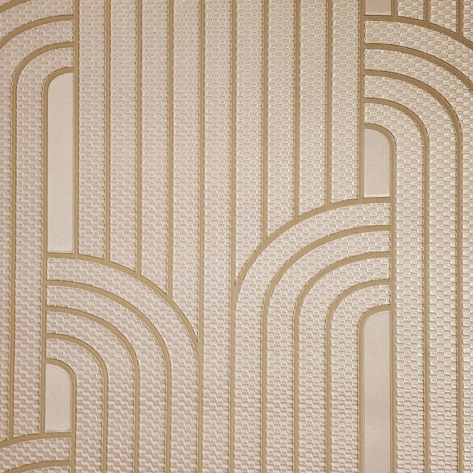 1600x1600 Z76042 Textured Rose gold metallic beige art deco lines faux fabric wallpaper rolls 3D