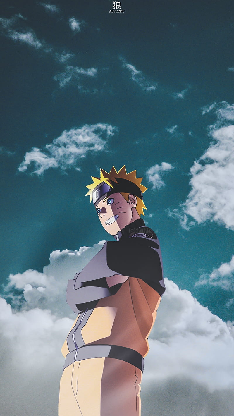 800x1422 Naruto Uzumaki, sky, anime aesthetic, anime, clouds, anime, naruto shippuden, HD phone wallpaper