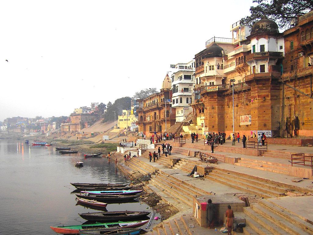 1024x768 The Ghats along the Ganges in Varanasi India.Near where th