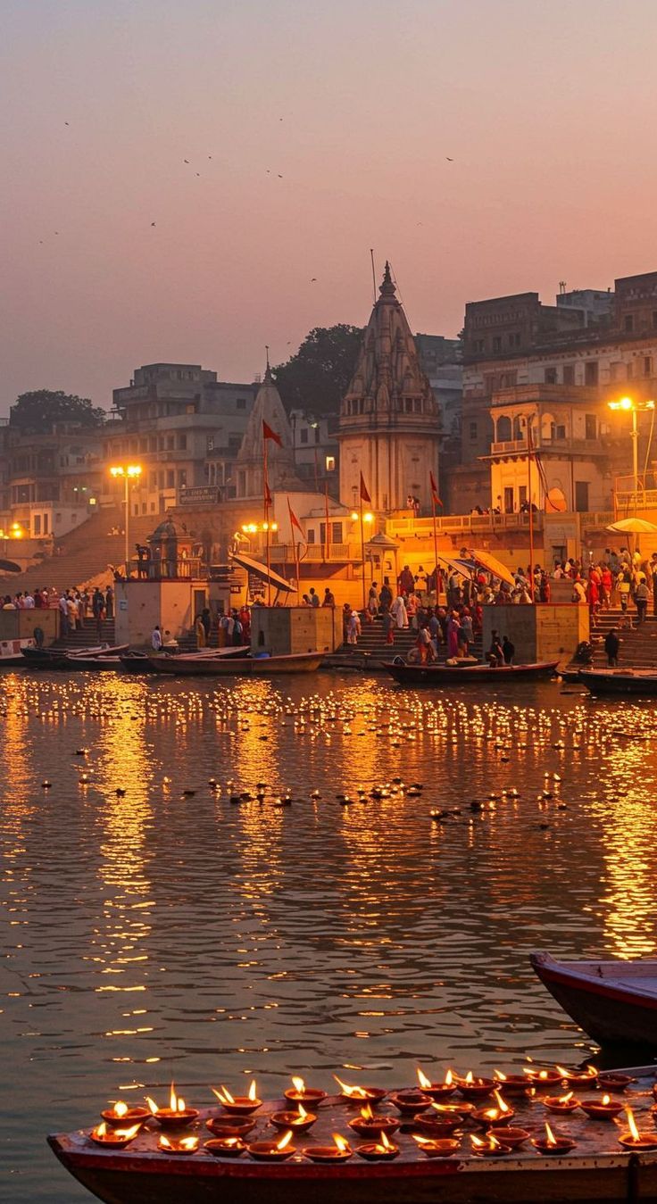 736x1349 Varanasi at Twilight: A River of Light and Devotion
