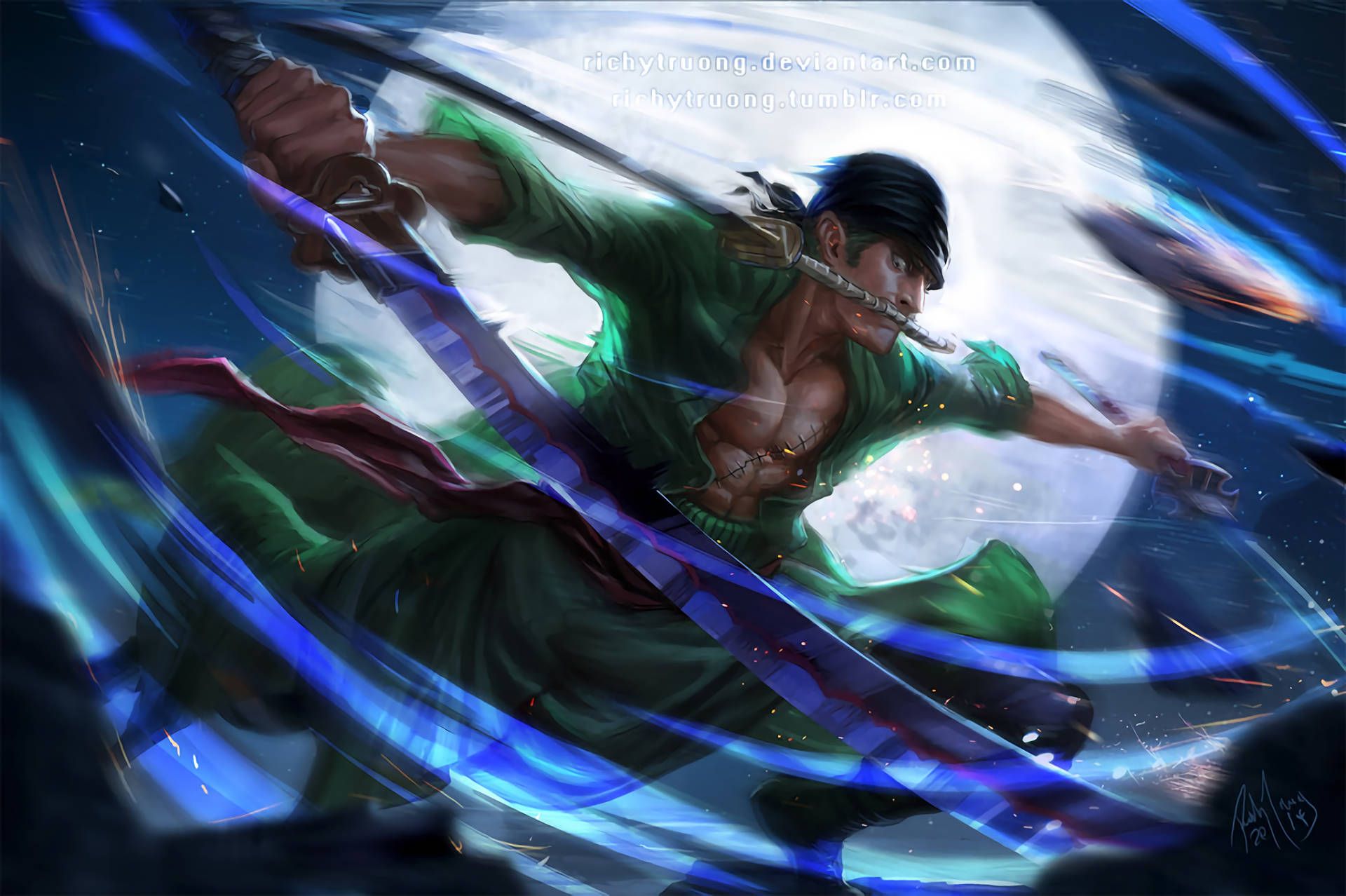 1920x1278 Zoro Three Sword Wallpaper
