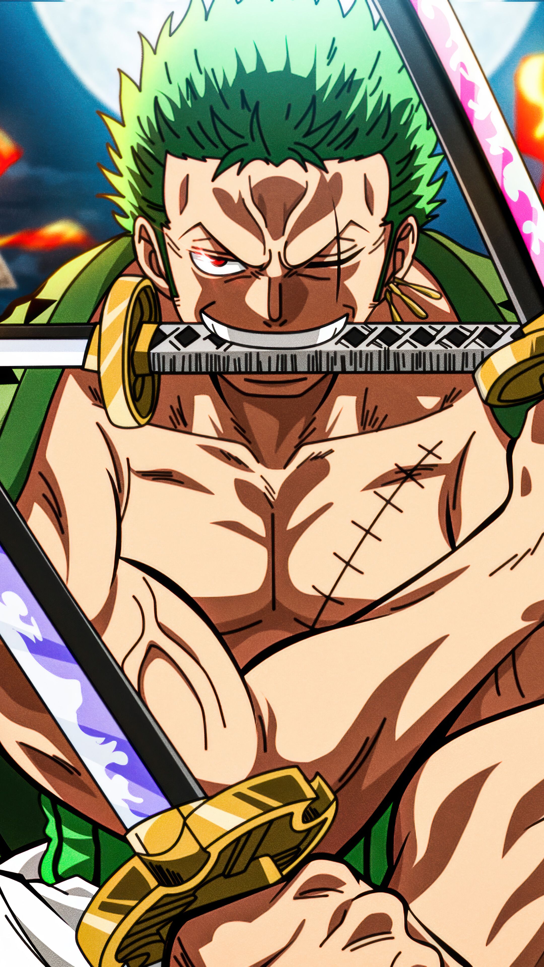 2160x3840 Zoro 3 Sword Style 4K Wallpaper Phone iPhone