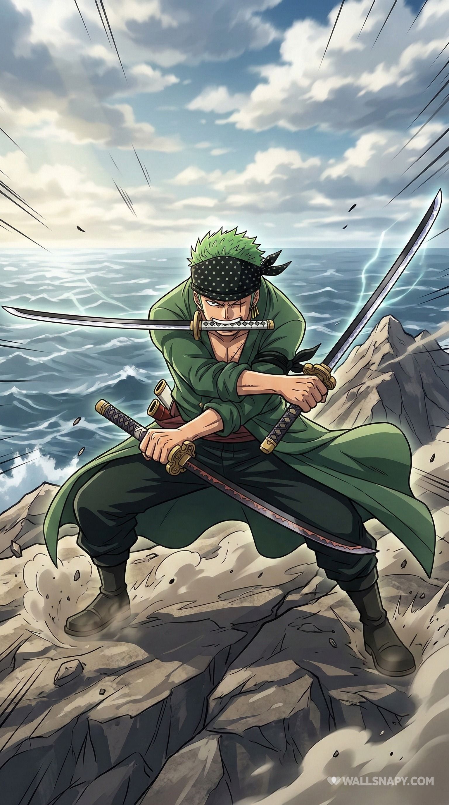 1536x2752 Zoro three swordman one piece 4k mobile wallpaper