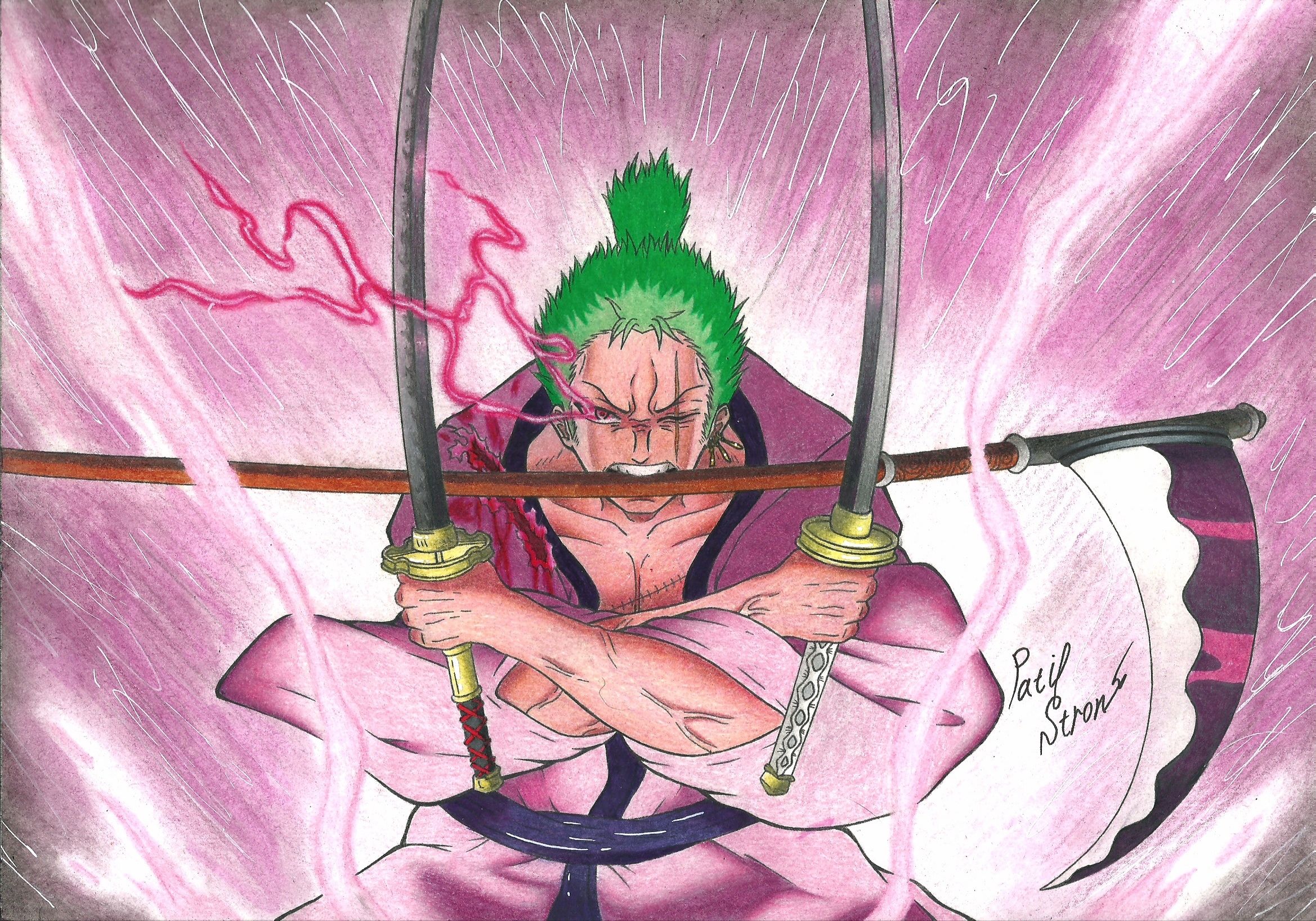 2338x1637 Roronoa Zoro. Three sword style