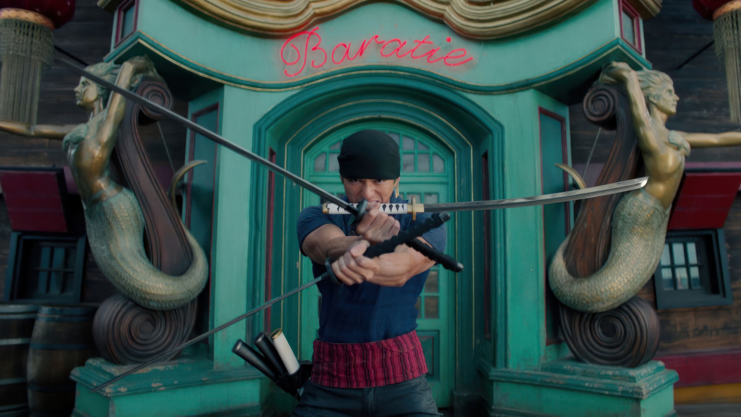 2560x1440 Zoro 3 Sword Style One Piece Netflix Series Wallpaper 4K HD PC l