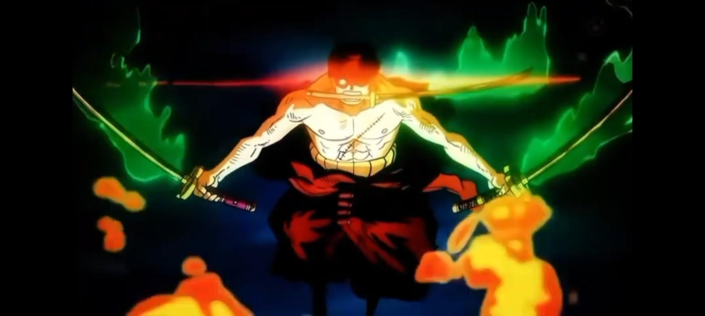2408x1080 The Three Sword Style Of The Supreme King! Zoro Vs. King