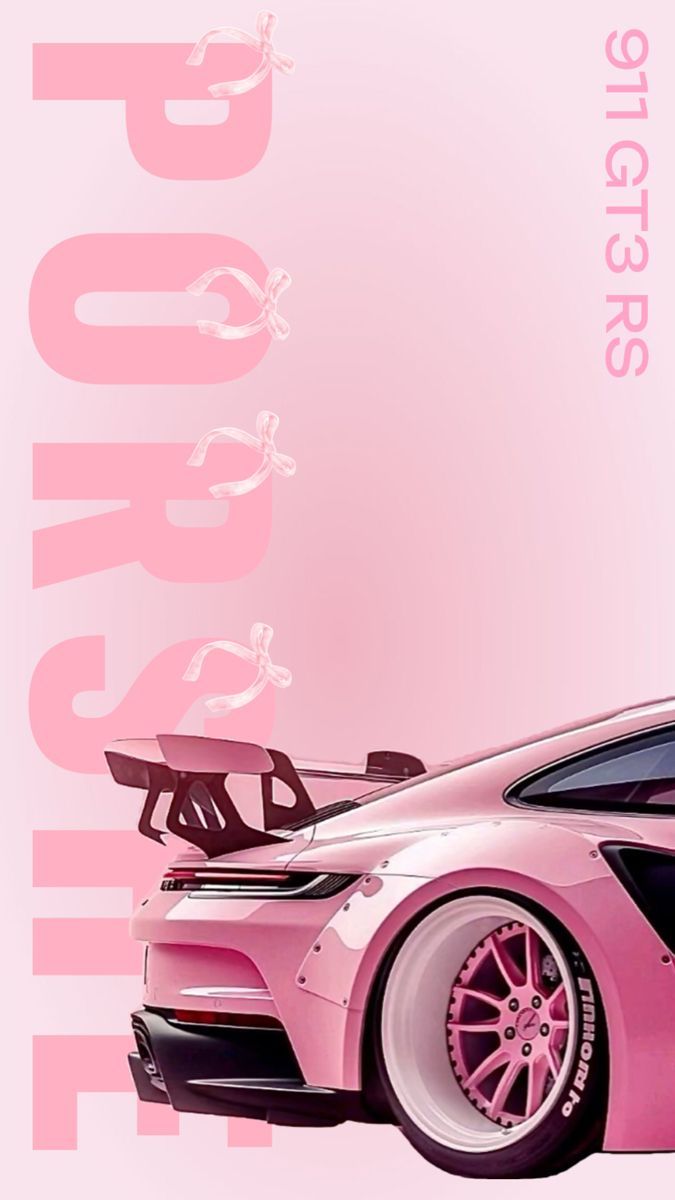 675x1200 Aesthetic Porche Wallpaper Pink version, model 911 GT3 RA
