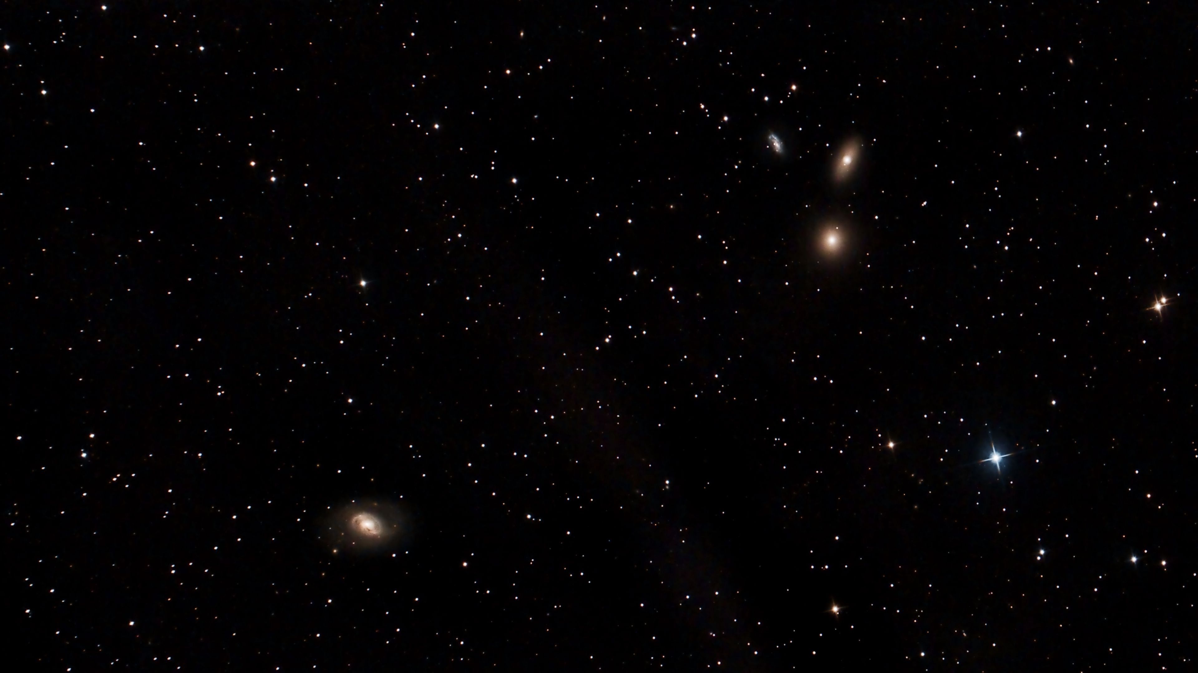 3840x2160 Galaxies Stars Glare Black Background 4K HD Space Wallpaper