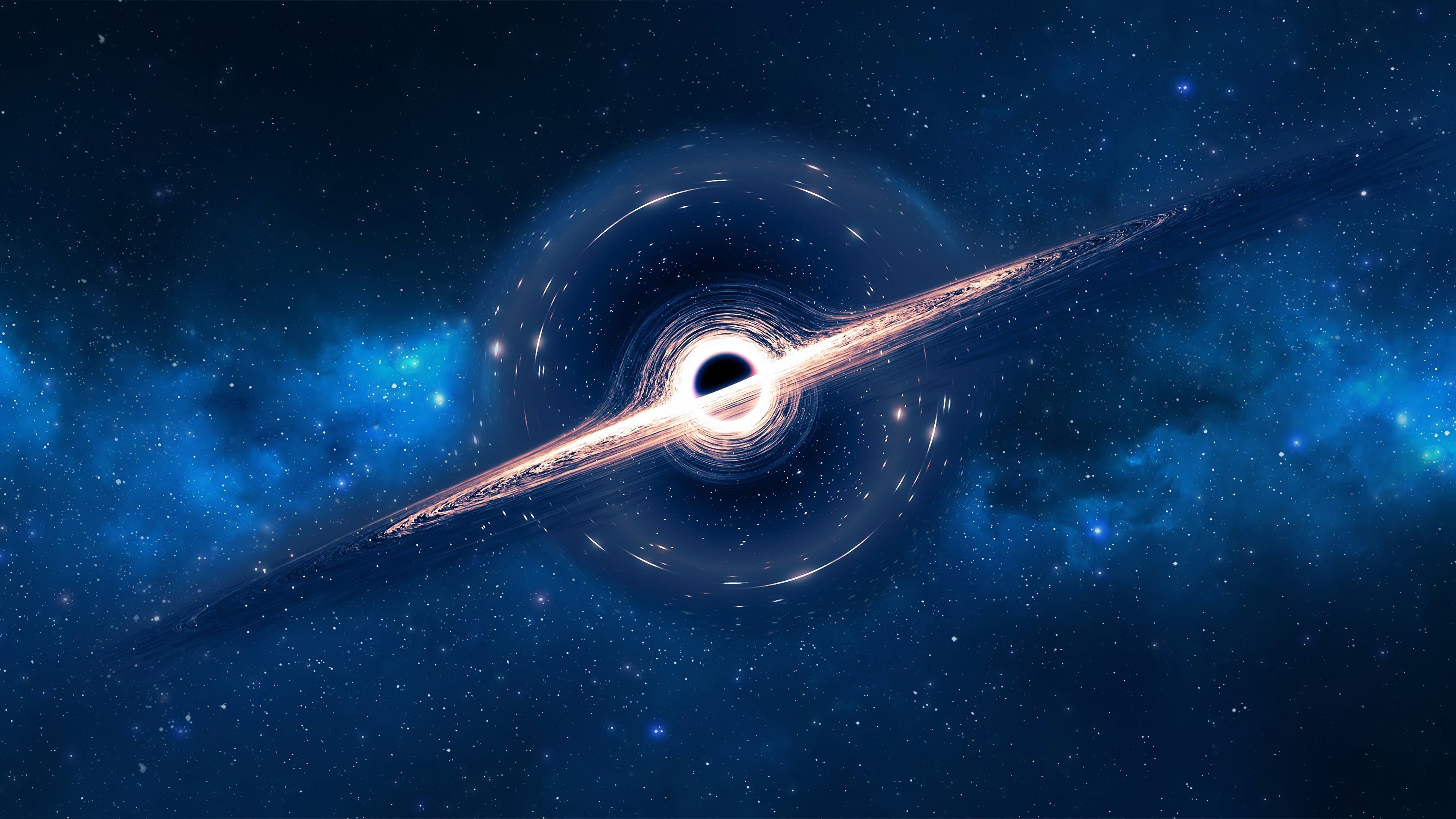 3840x2160 Space stars black hole Wallpaper 4K for Desktop