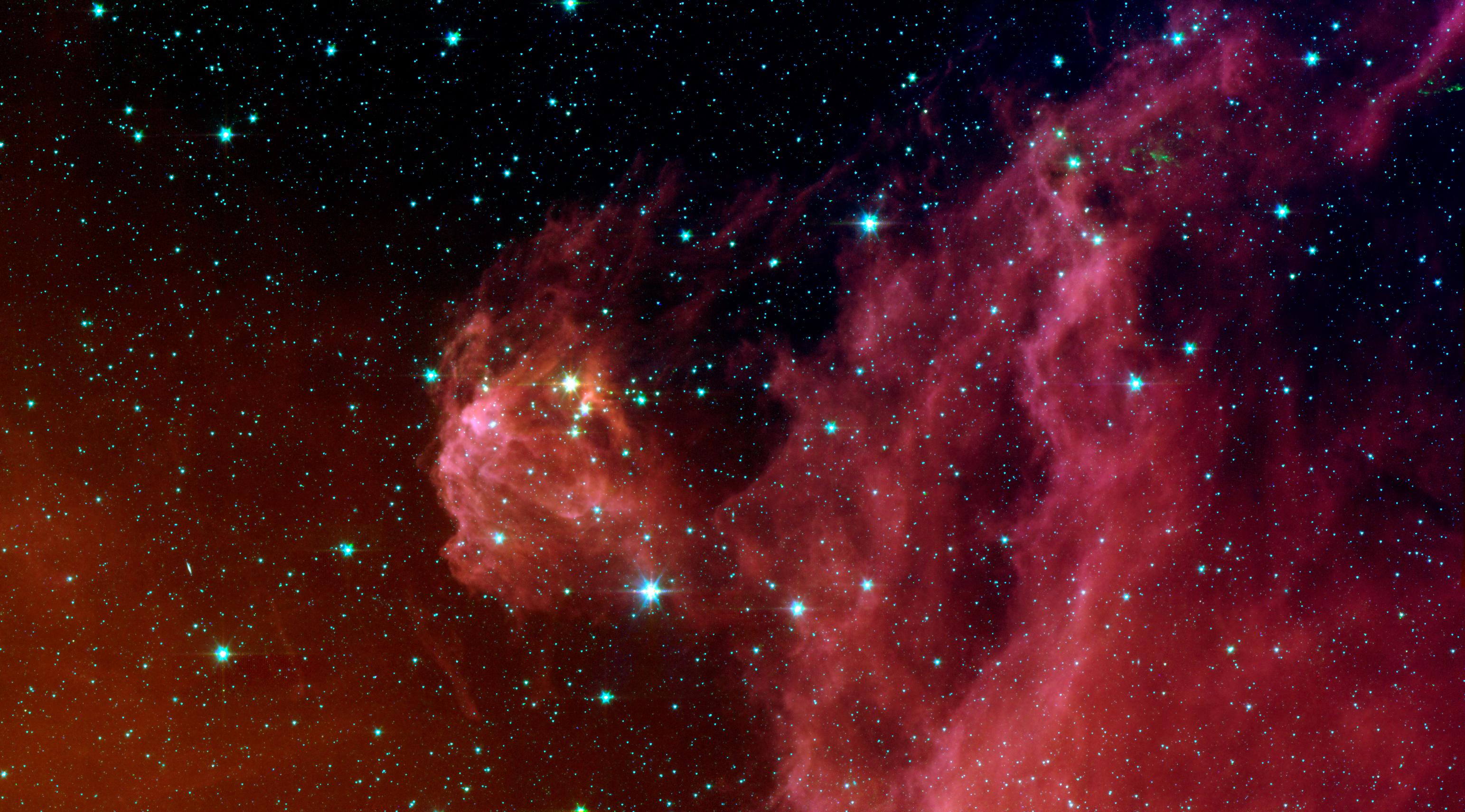 3086x1711 Wallpaper Red and Black Galaxy With Stars, Background Free Image