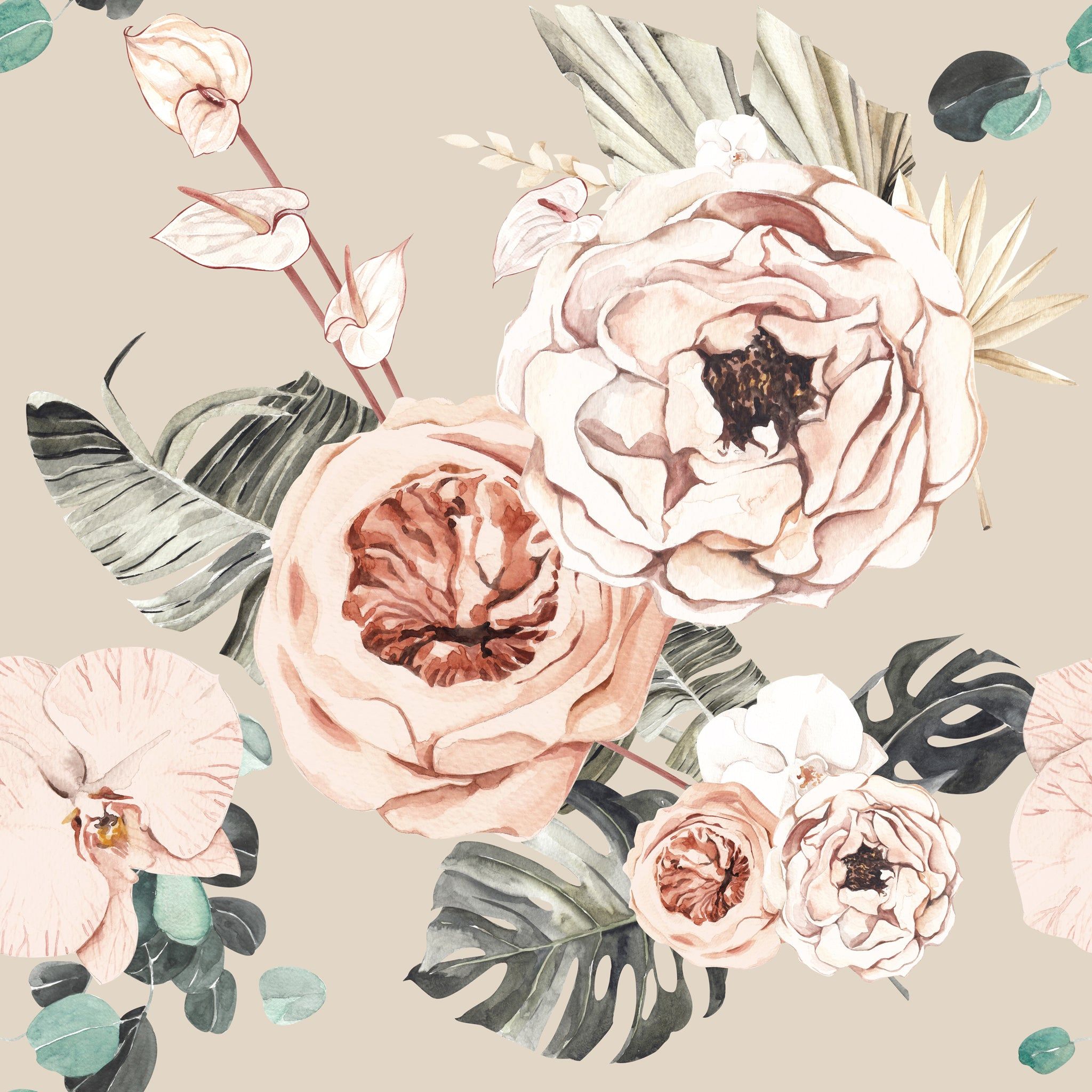 2048x2048 Watercolor Wallpaper. Soft, Hand Painted