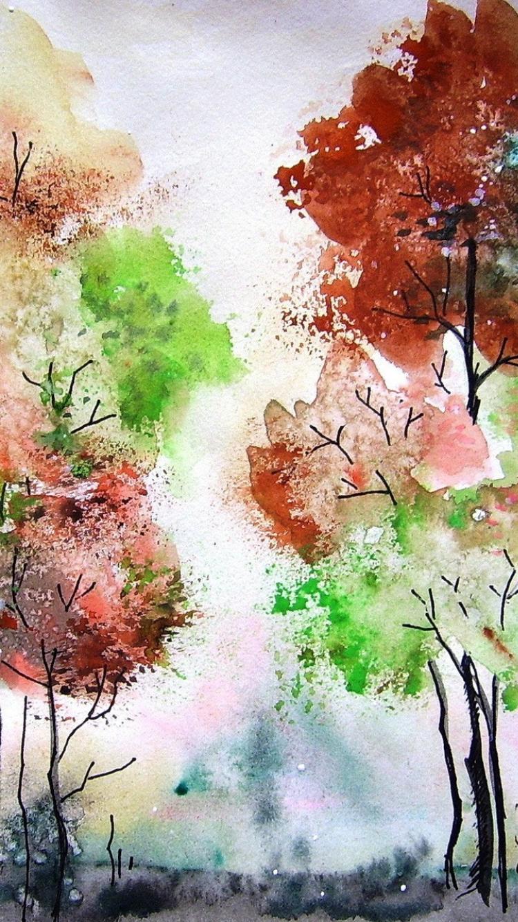 750x1334 Watercolor Art Mobile Wallpaper
